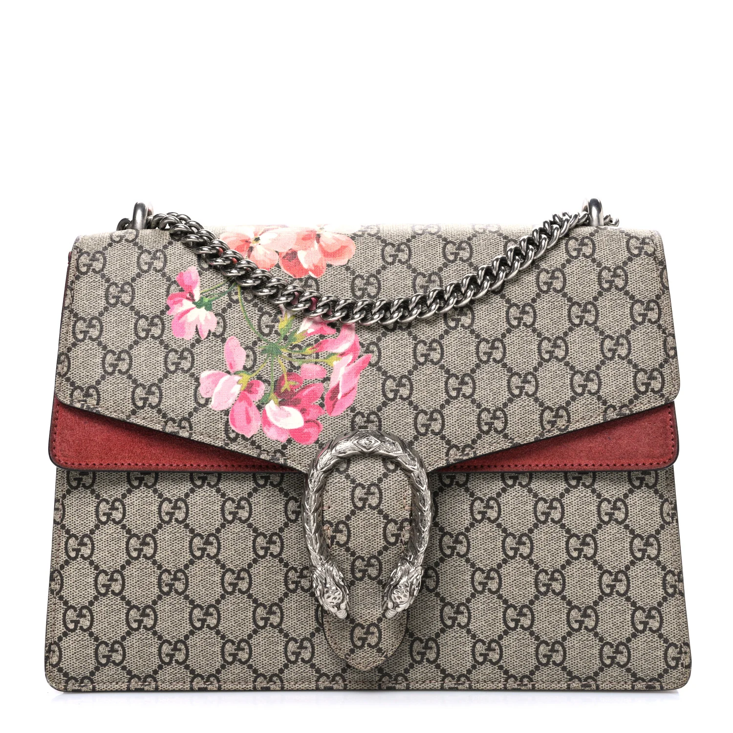 GG Supreme Monogram Blooms Medium Dionysus Shoulder Bag Beige Multicolor Dry Rose