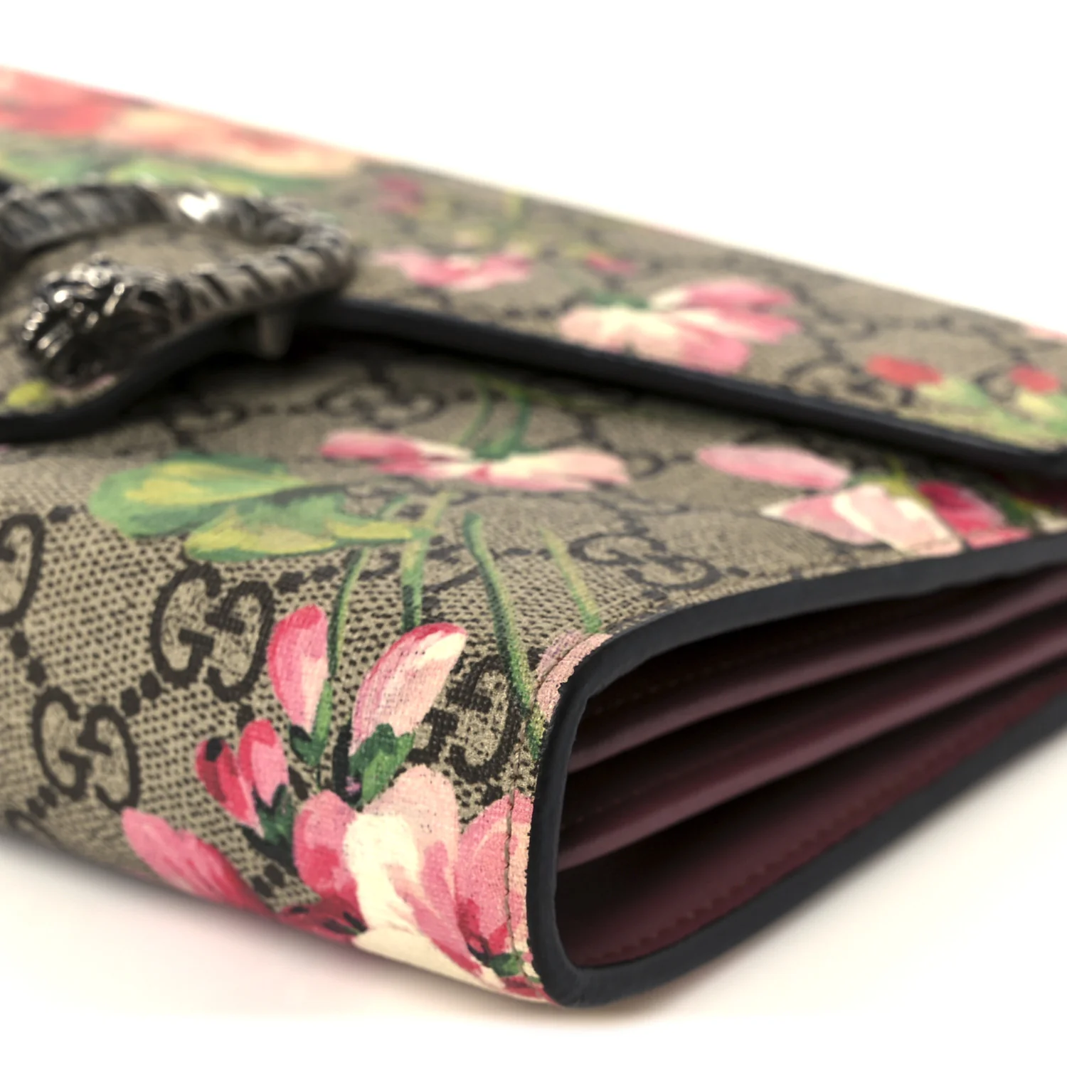 GG Supreme Monogram Blooms Mini Dionysus Chain Wallet Beige Multicolor Dry Rose - Image 10