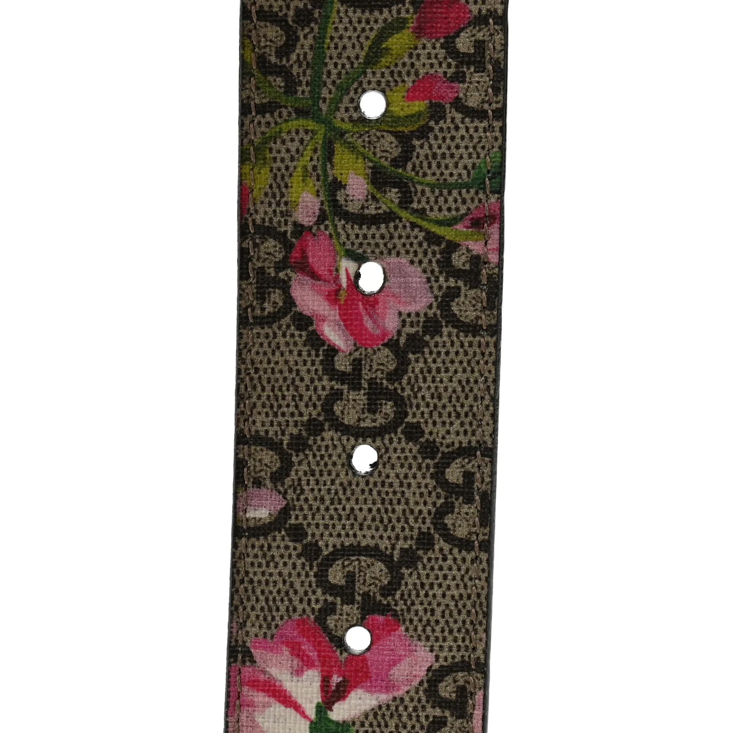 GG Supreme Monogram Blooms Moon Calfskin Interlocking G 37mm Belt 85 34 Beige Ebony Multicolor Dry Rose - Image 5