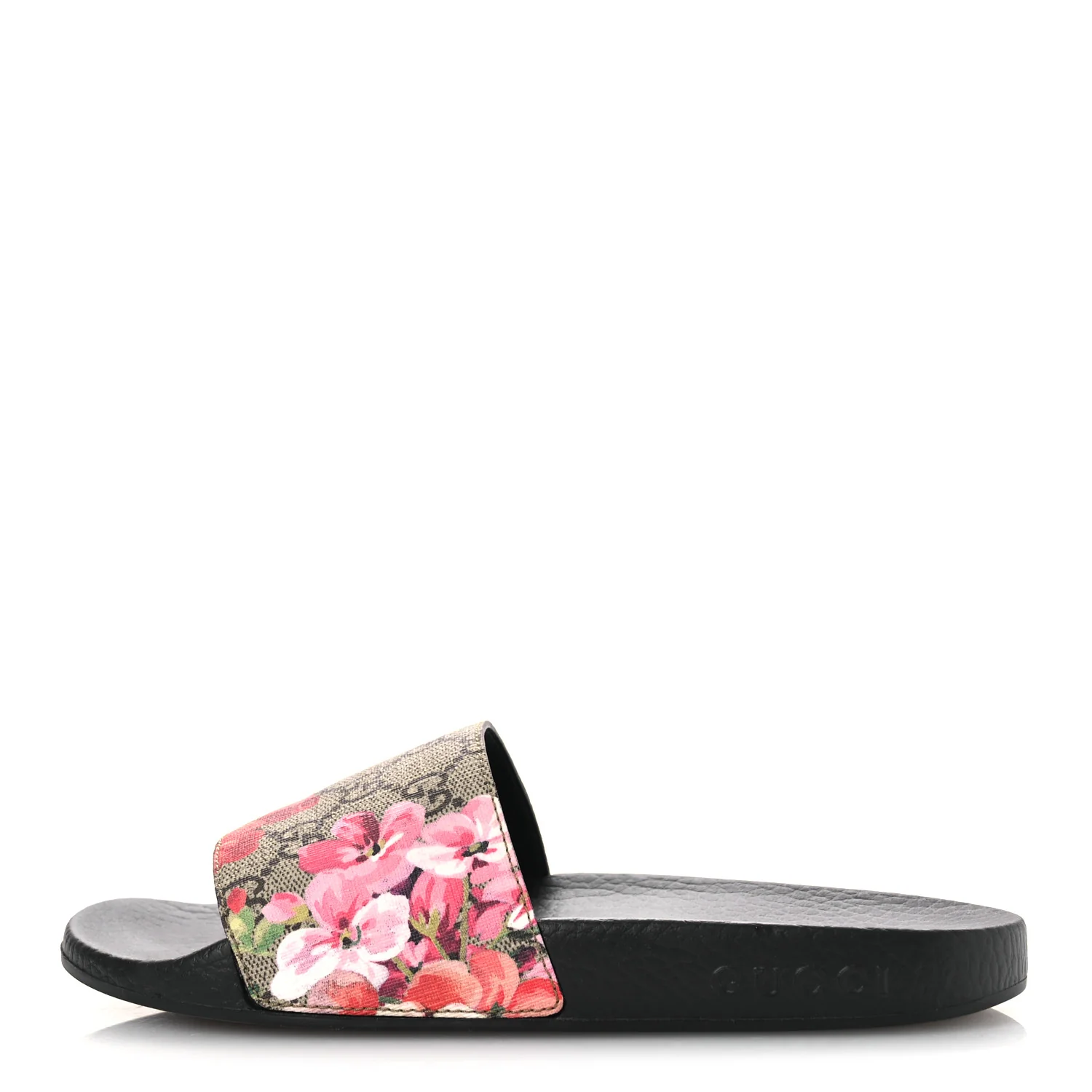 GG Supreme Monogram Blooms Slide Sandals 36 Beige Multicolor