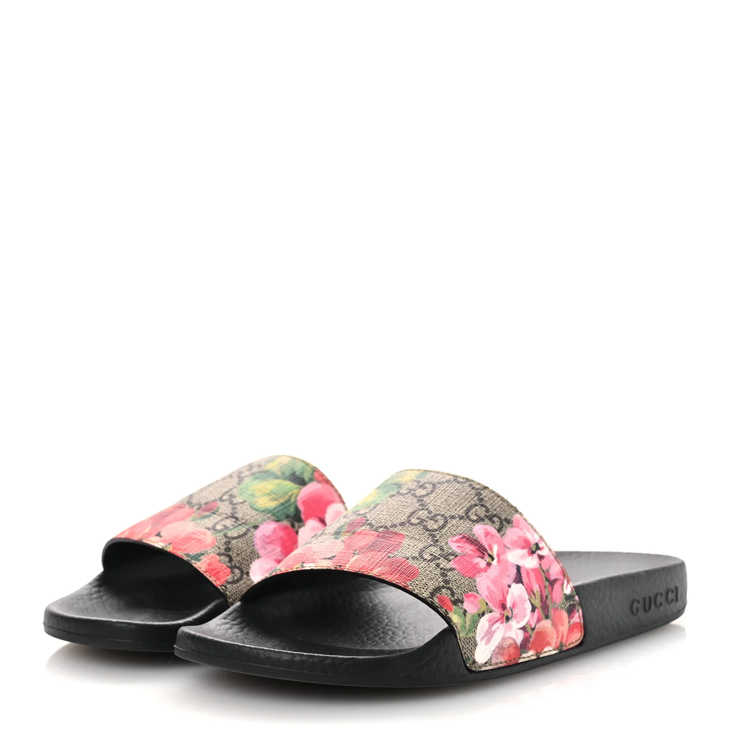 GG Supreme Monogram Blooms Slide Sandals 36 Beige Multicolor - Image 4