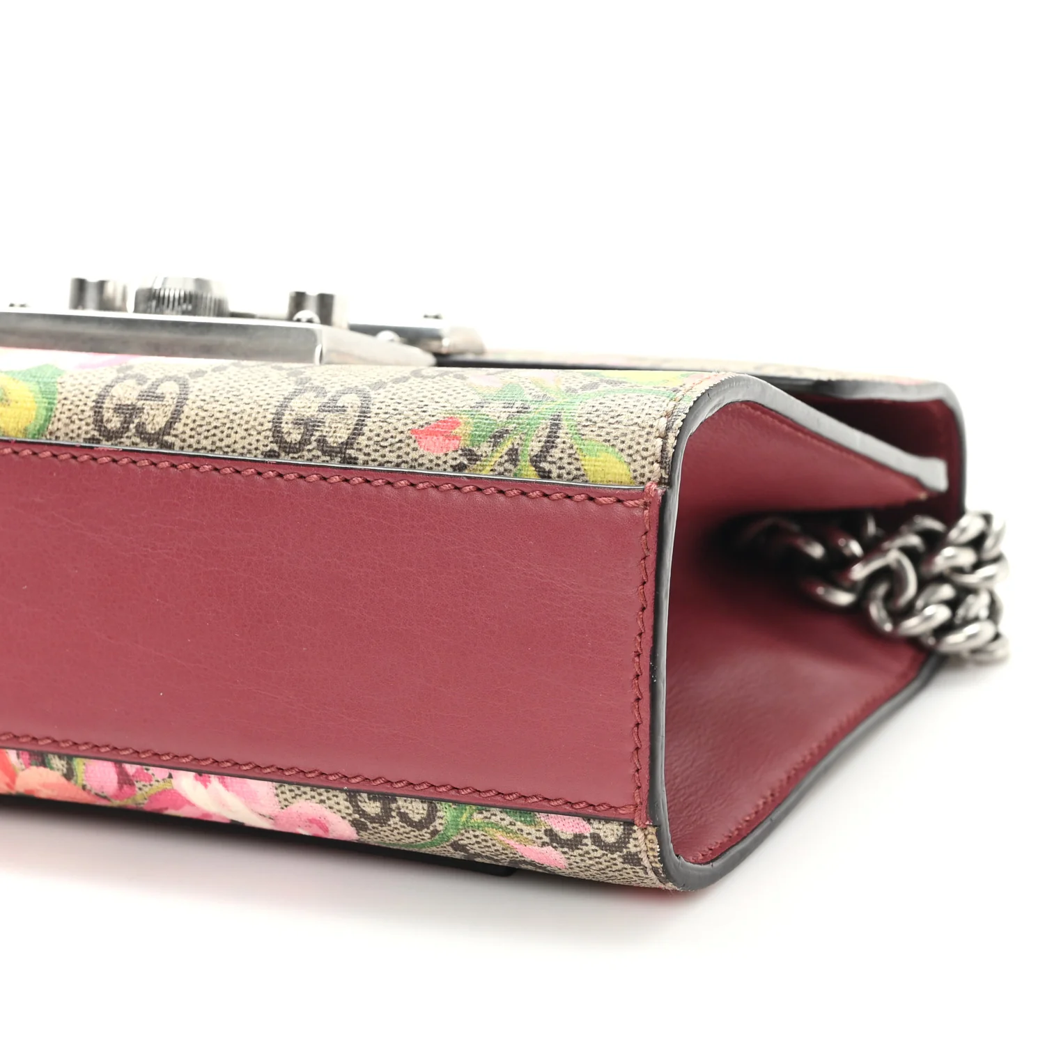 GG Supreme Monogram Blooms Small Padlock Shoulder Bag Beige Multicolor Dry Rose - Image 10