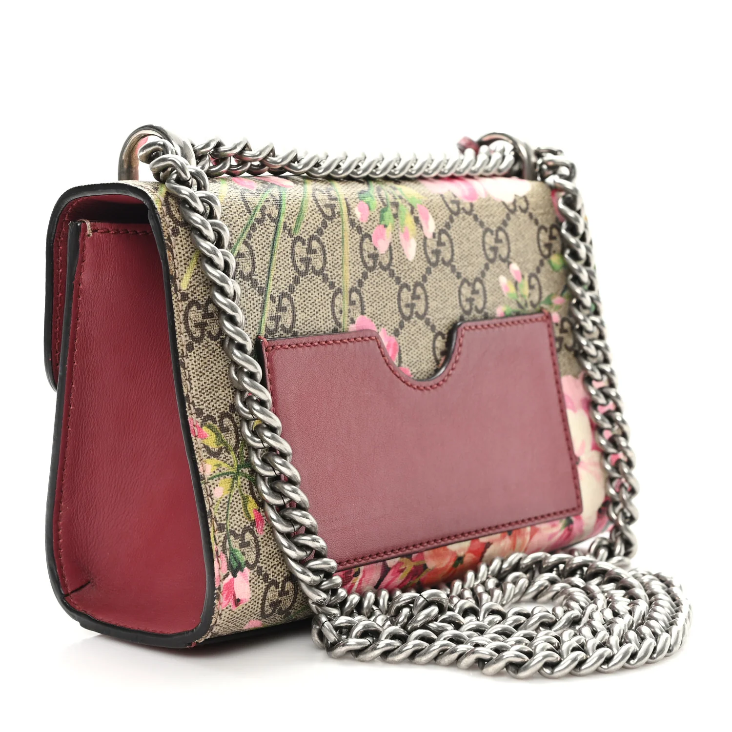 GG Supreme Monogram Blooms Small Padlock Shoulder Bag Beige Multicolor Dry Rose - Image 3