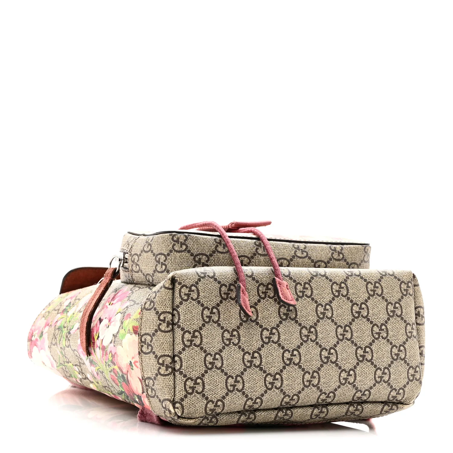 GG Supreme Monogram Blooms Small Single Buckle Backpack Beige Multicolor Dry Rose - Image 4
