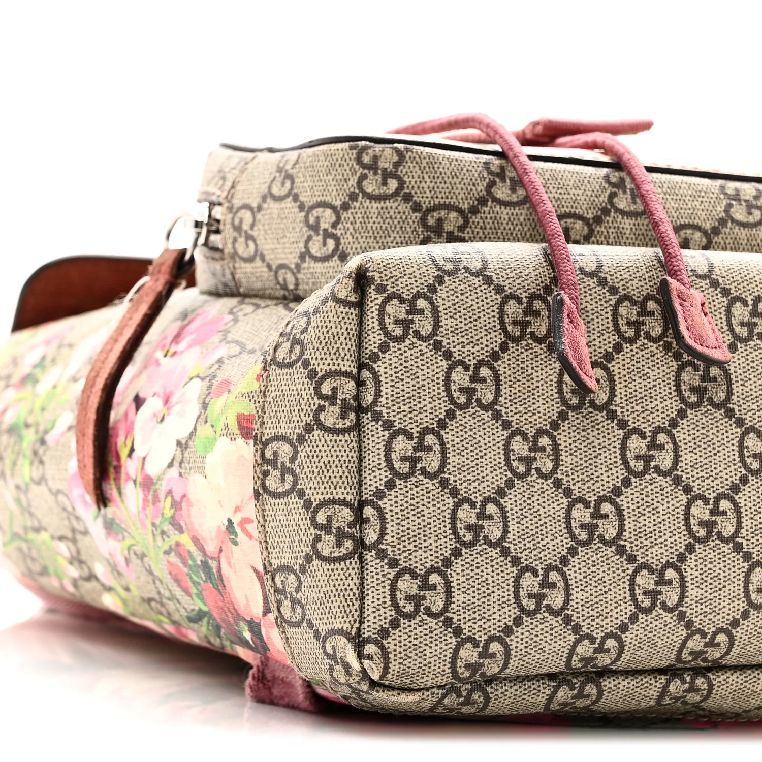 GG Supreme Monogram Blooms Small Single Buckle Backpack Beige Multicolor Dry Rose - Image 9
