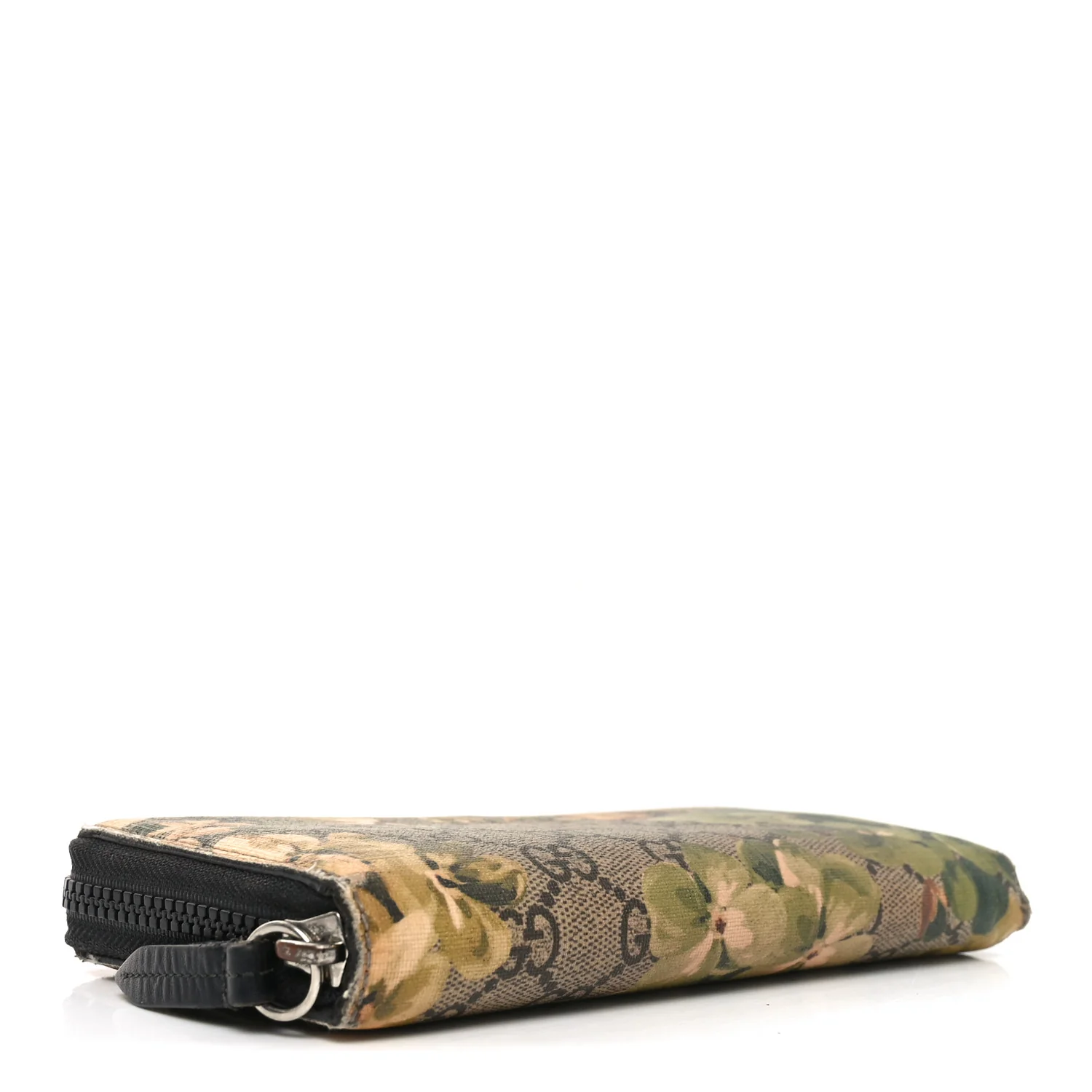 GG Supreme Monogram Blooms Zip Around Wallet Beige New Military Black - Image 4