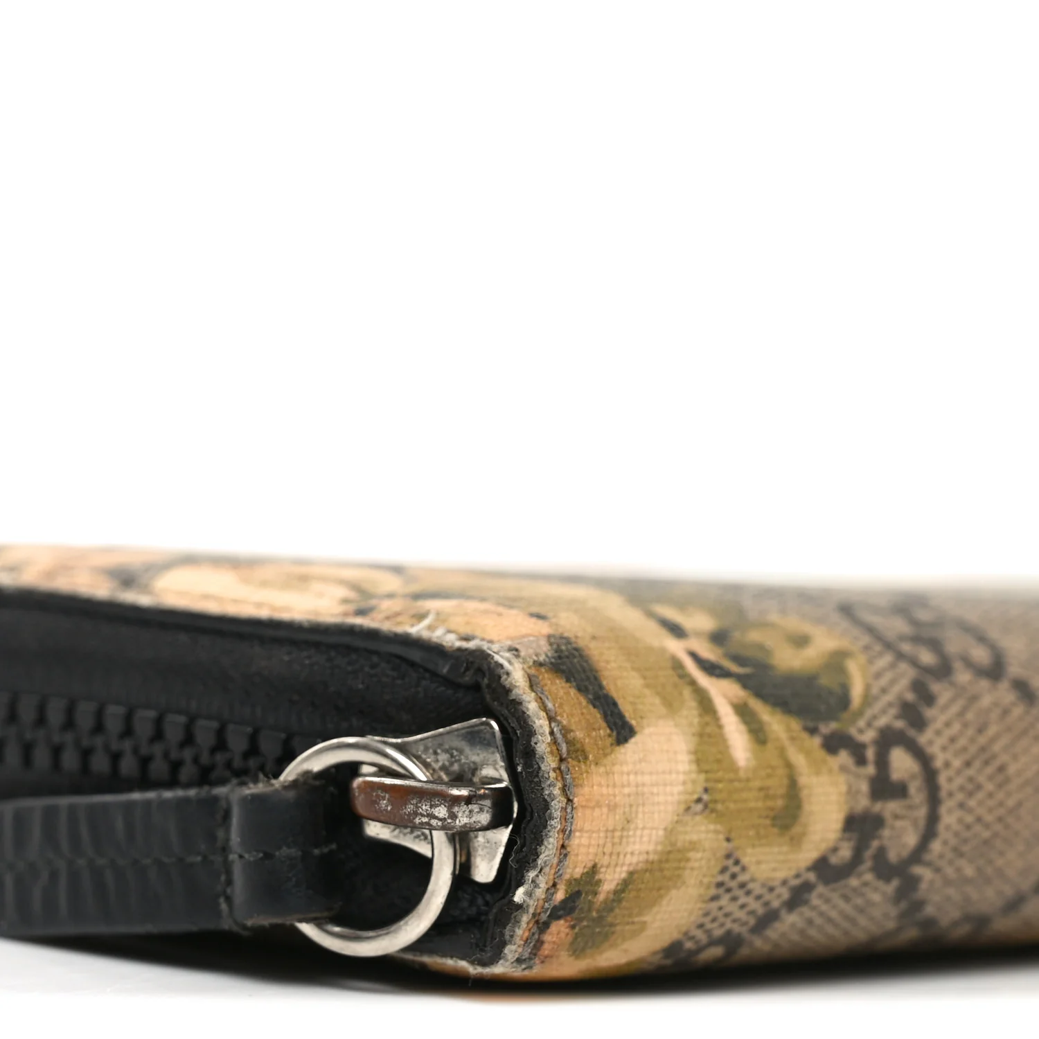 GG Supreme Monogram Blooms Zip Around Wallet Beige New Military Black - Image 8