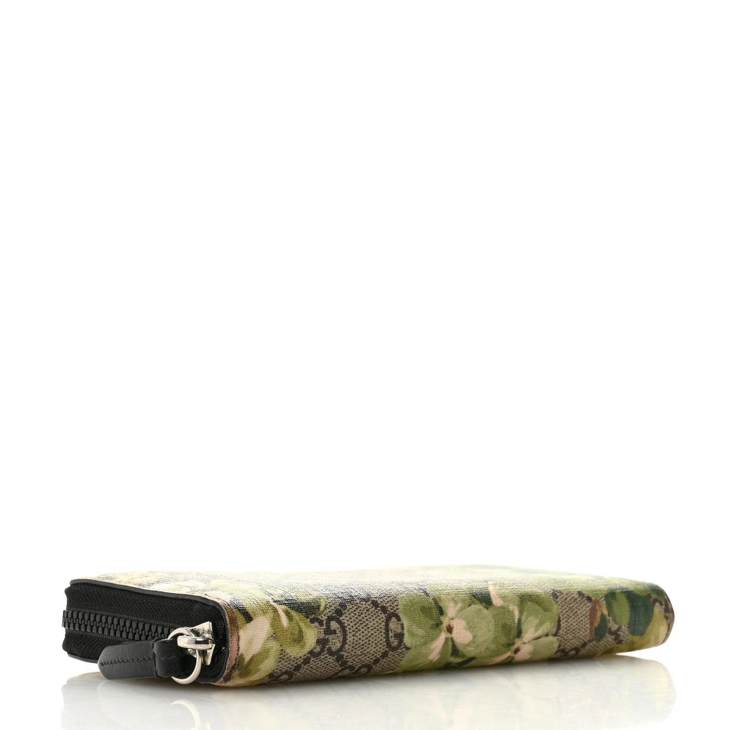 GG Supreme Monogram Blooms Zip Around Wallet Beige New Military Black - Image 4