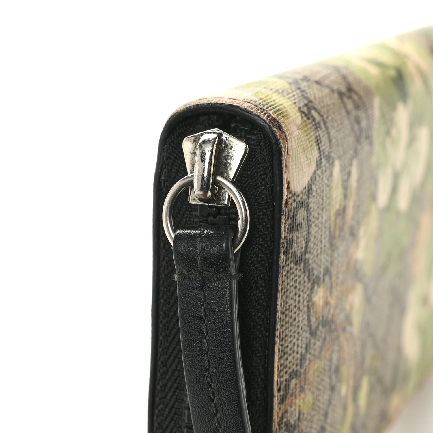 GG Supreme Monogram Blooms Zip Around Wallet Beige New Military Black - Image 9