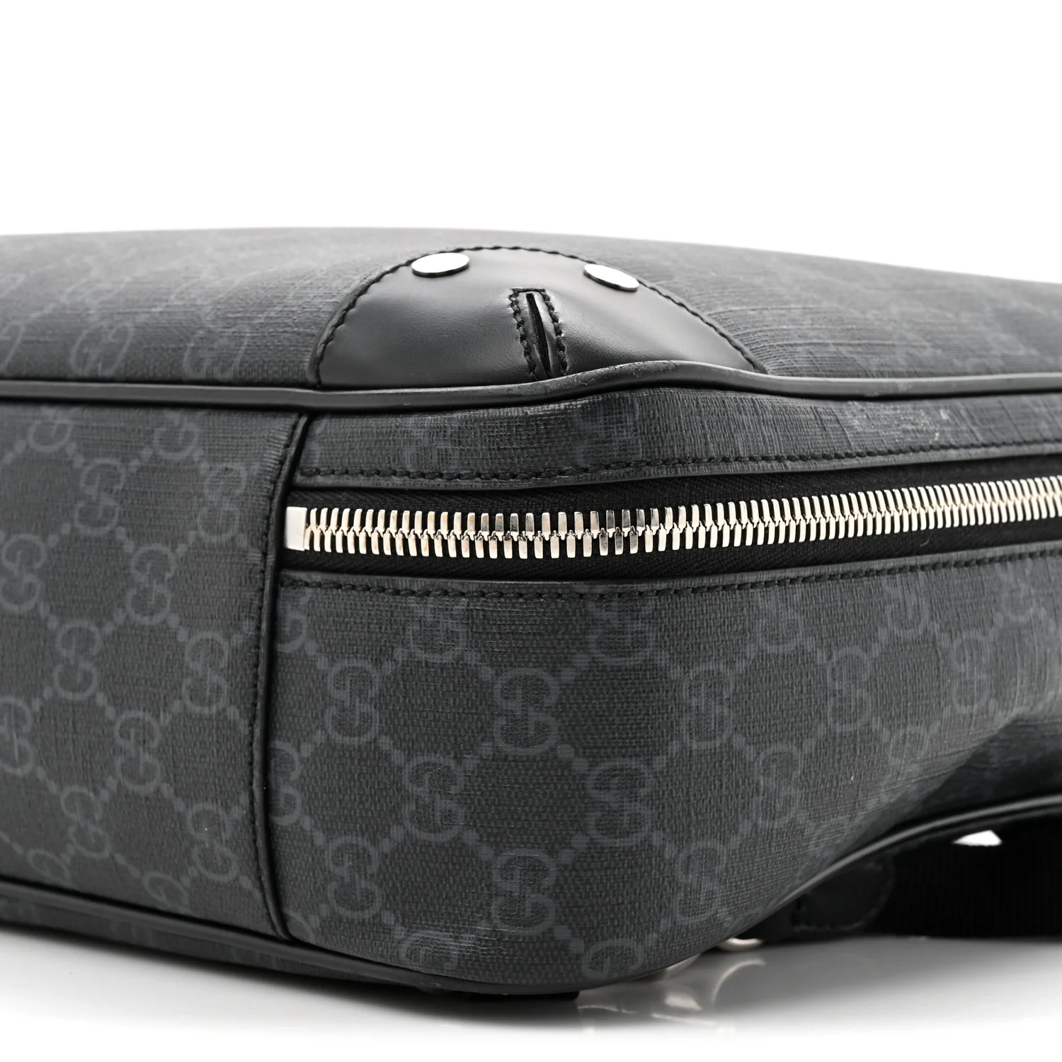 GG Supreme Monogram Briefcase Backpack Black Grey - Image 14