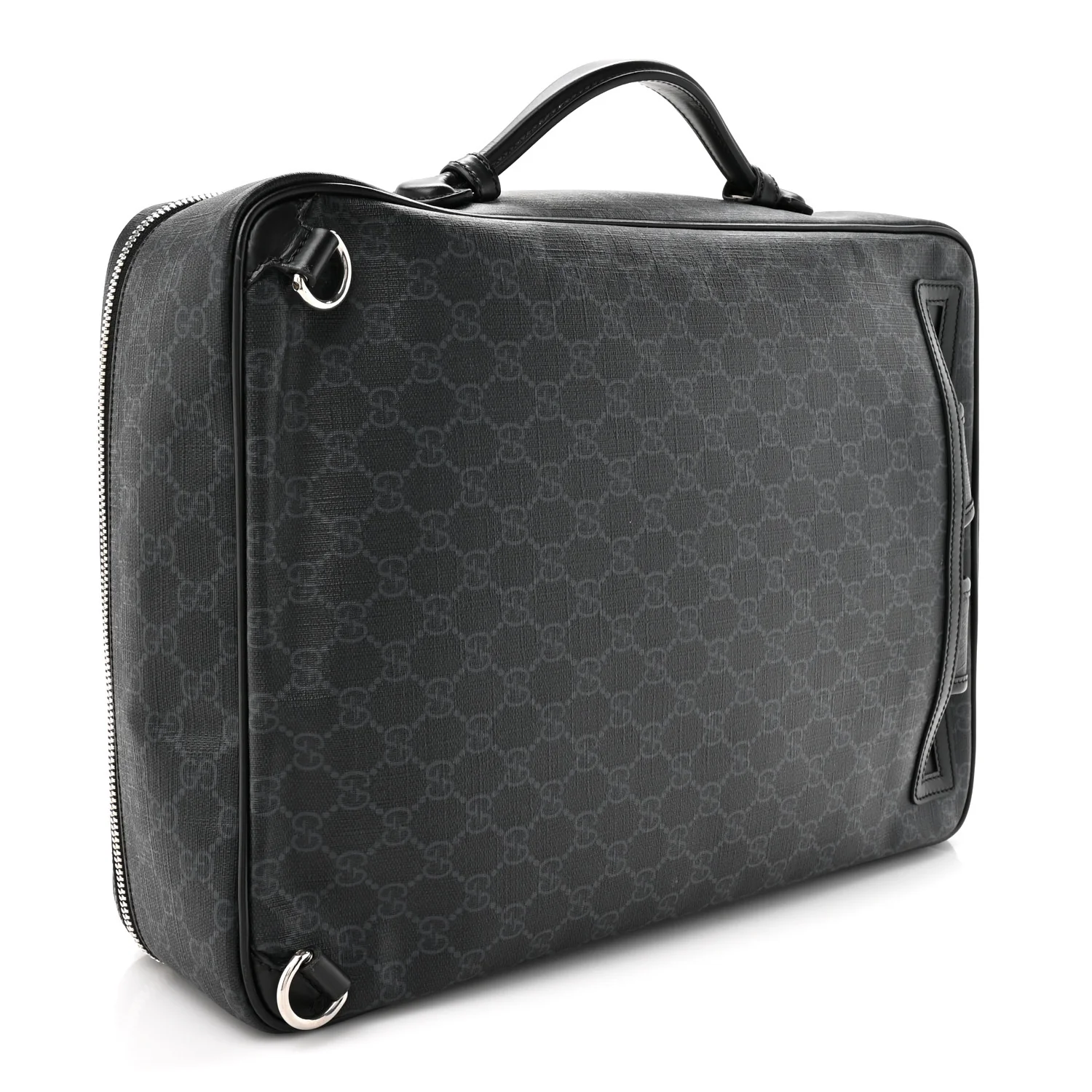 GG Supreme Monogram Briefcase Backpack Black Grey - Image 5
