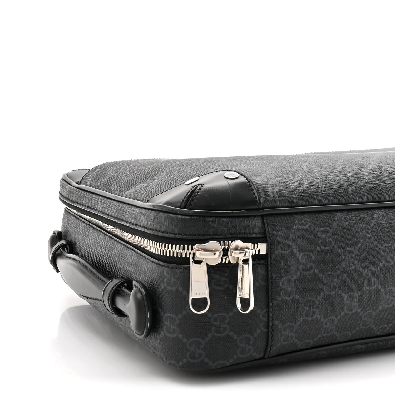 GG Supreme Monogram Briefcase Backpack Black Grey - Image 7