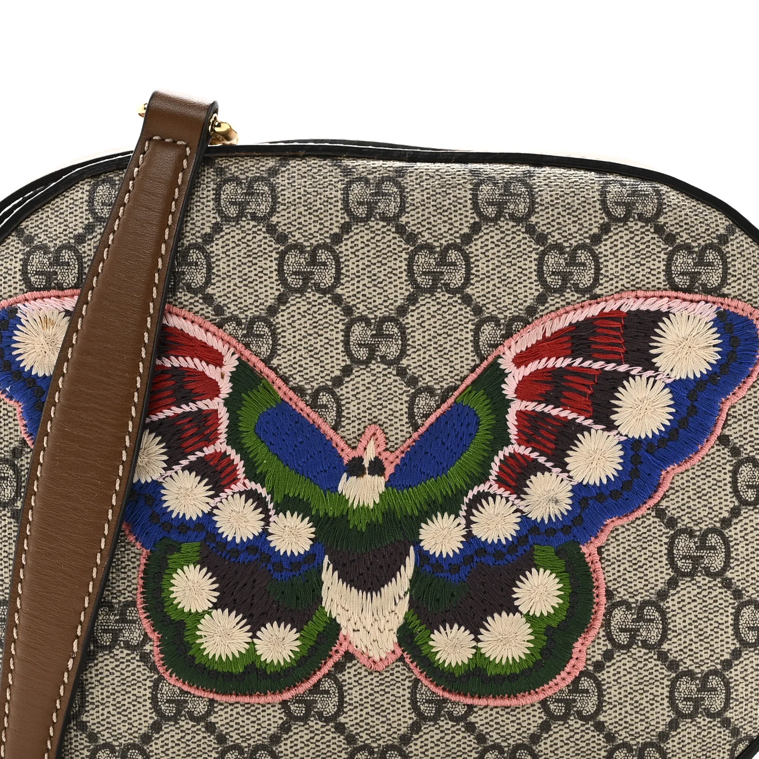 GG Supreme Monogram Butterfly Embroidered Mini Chain Shoulder Bag Beige Tuscany - Image 9