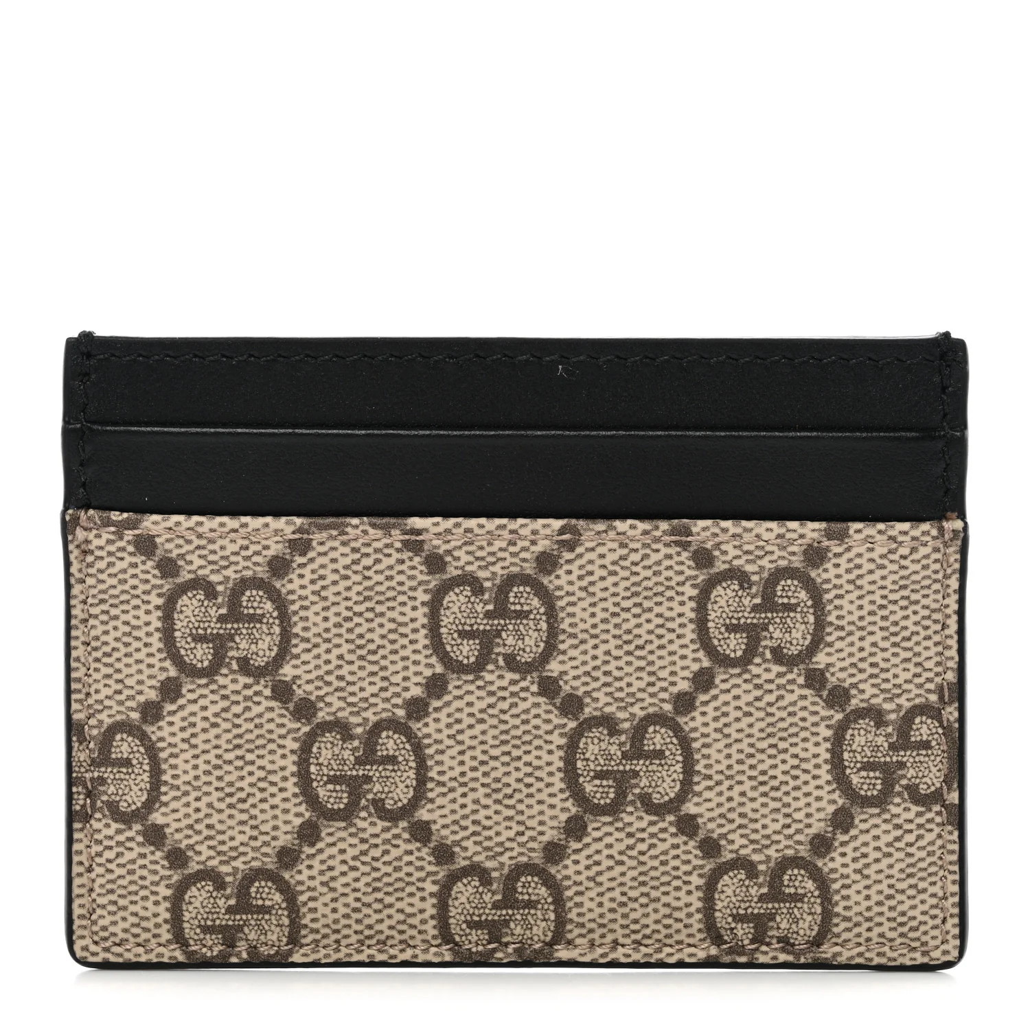 GG Supreme Monogram Calfskin Card Holder Beige Black