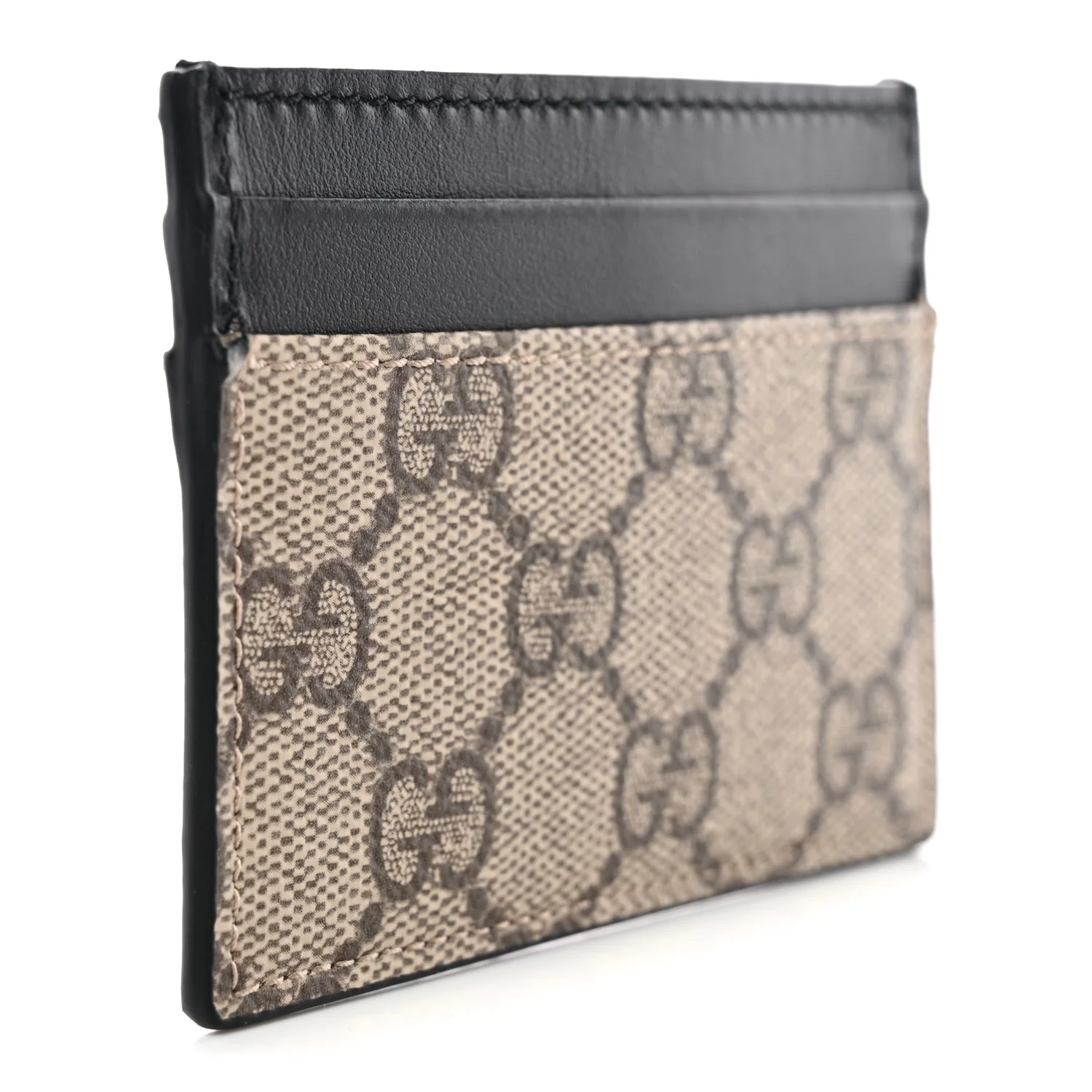 GG Supreme Monogram Calfskin Card Holder Beige Black - Image 3