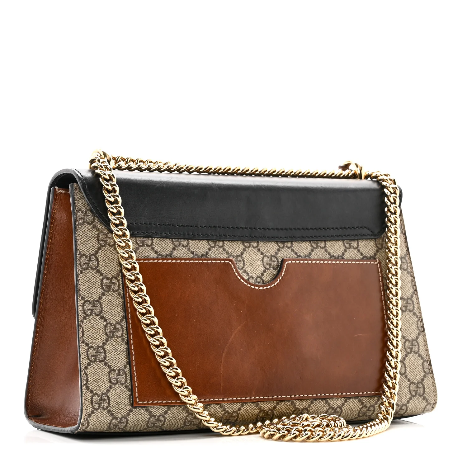 GG Supreme Monogram Calfskin Medium Padlock Shoulder Bag Beige Black Cuir - Image 3