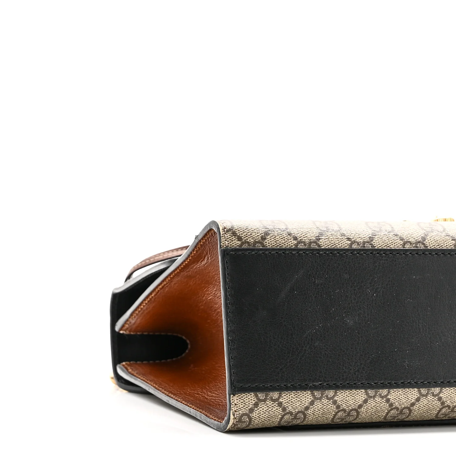 GG Supreme Monogram Calfskin Medium Padlock Shoulder Bag Beige Black Cuir - Image 9