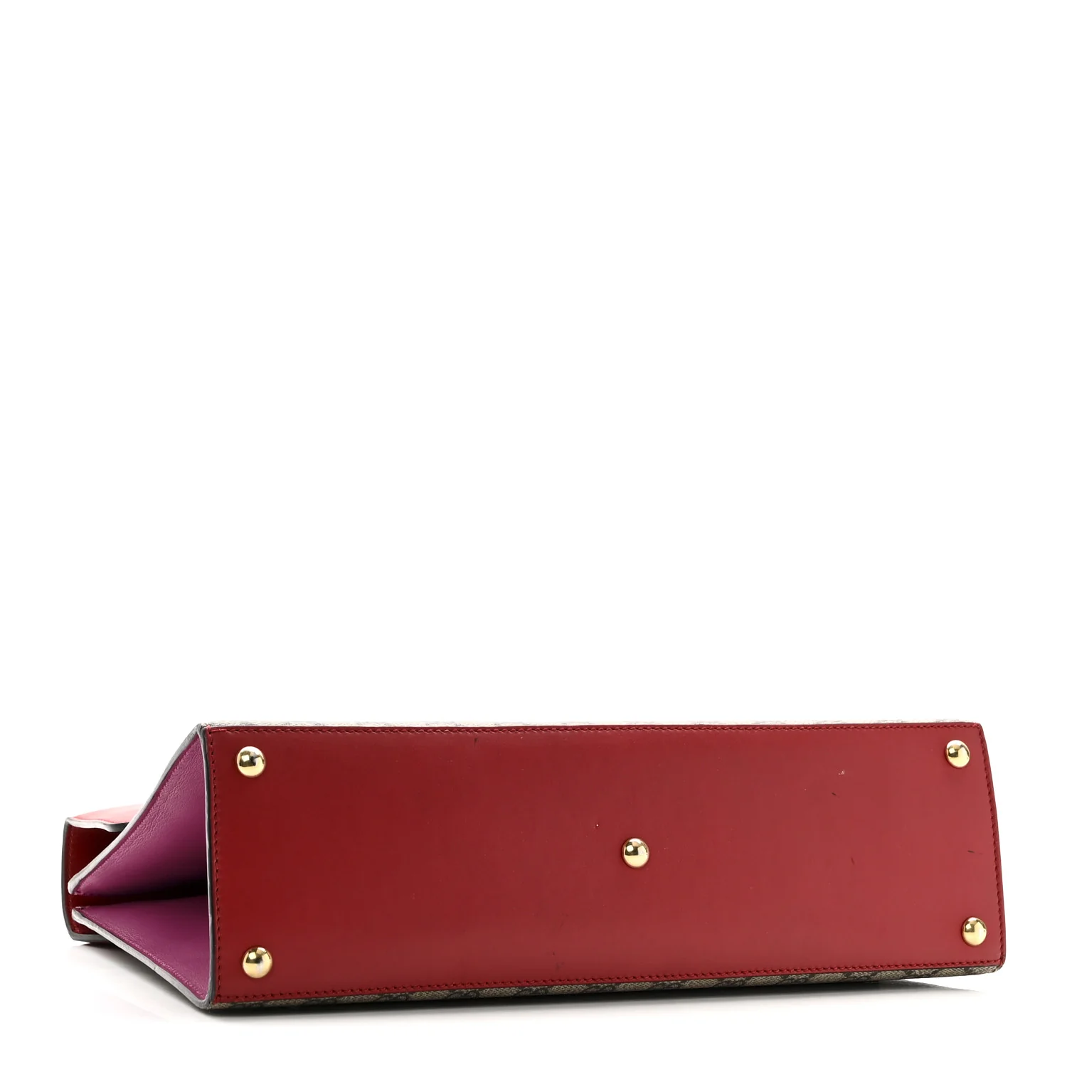 GG Supreme Monogram Calfskin Medium Padlock Top Handle Bag Beige Hibiscus Red New Rosette - Image 4