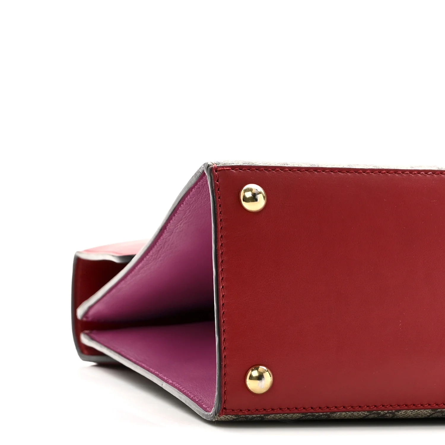 GG Supreme Monogram Calfskin Medium Padlock Top Handle Bag Beige Hibiscus Red New Rosette - Image 9