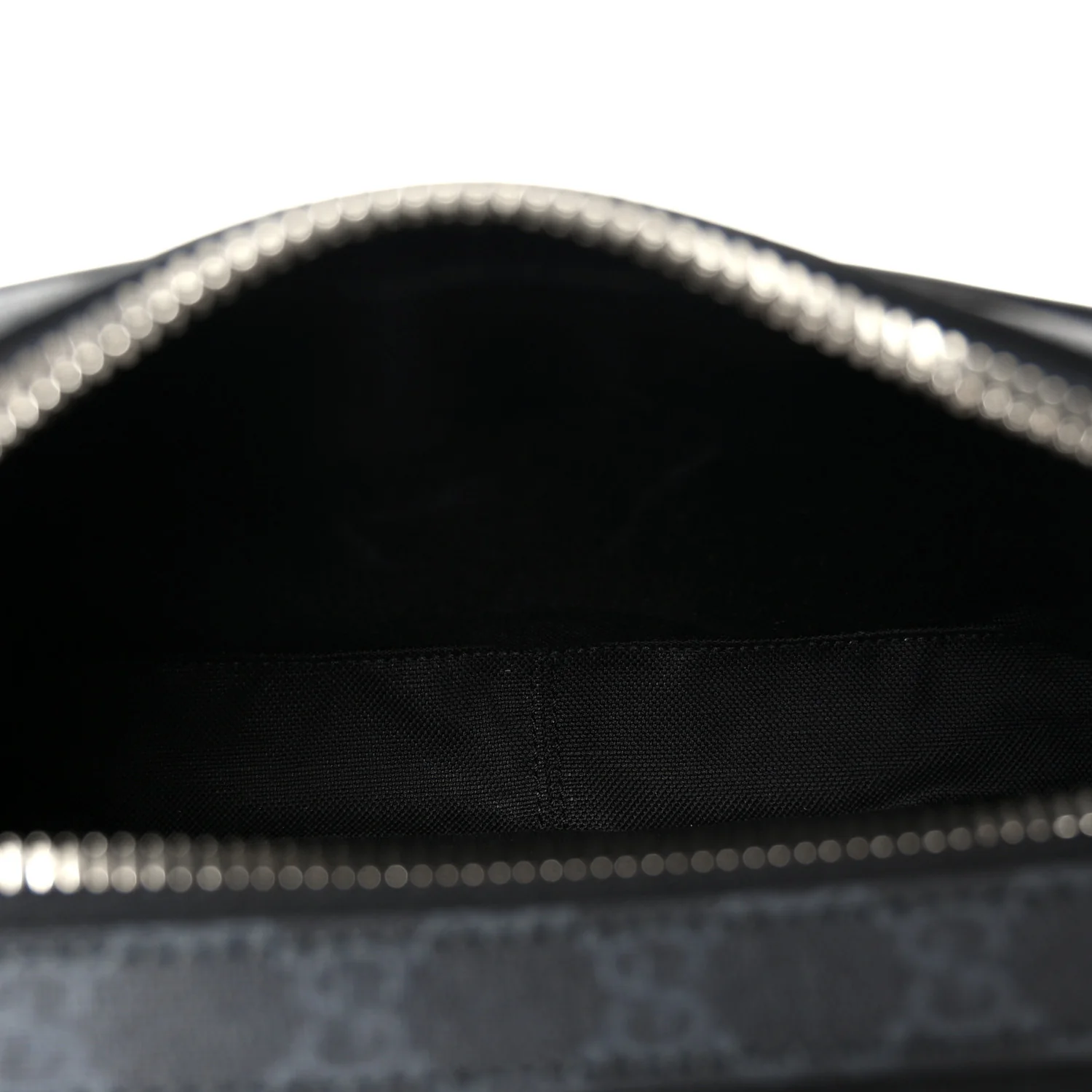 GG Supreme Monogram Calfskin Web Medium Messenger Bag Black Grey - Image 5