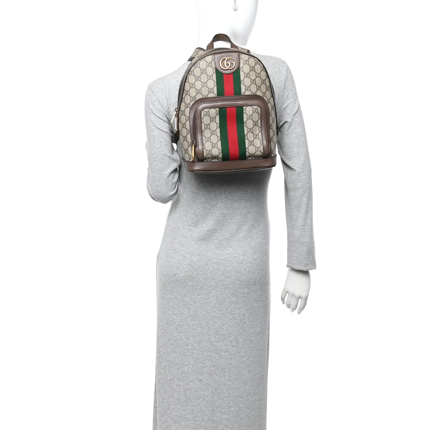 GG Supreme Monogram Calfskin Web Small Ophidia Day Backpack Beige Ebony New Acero - Image 2