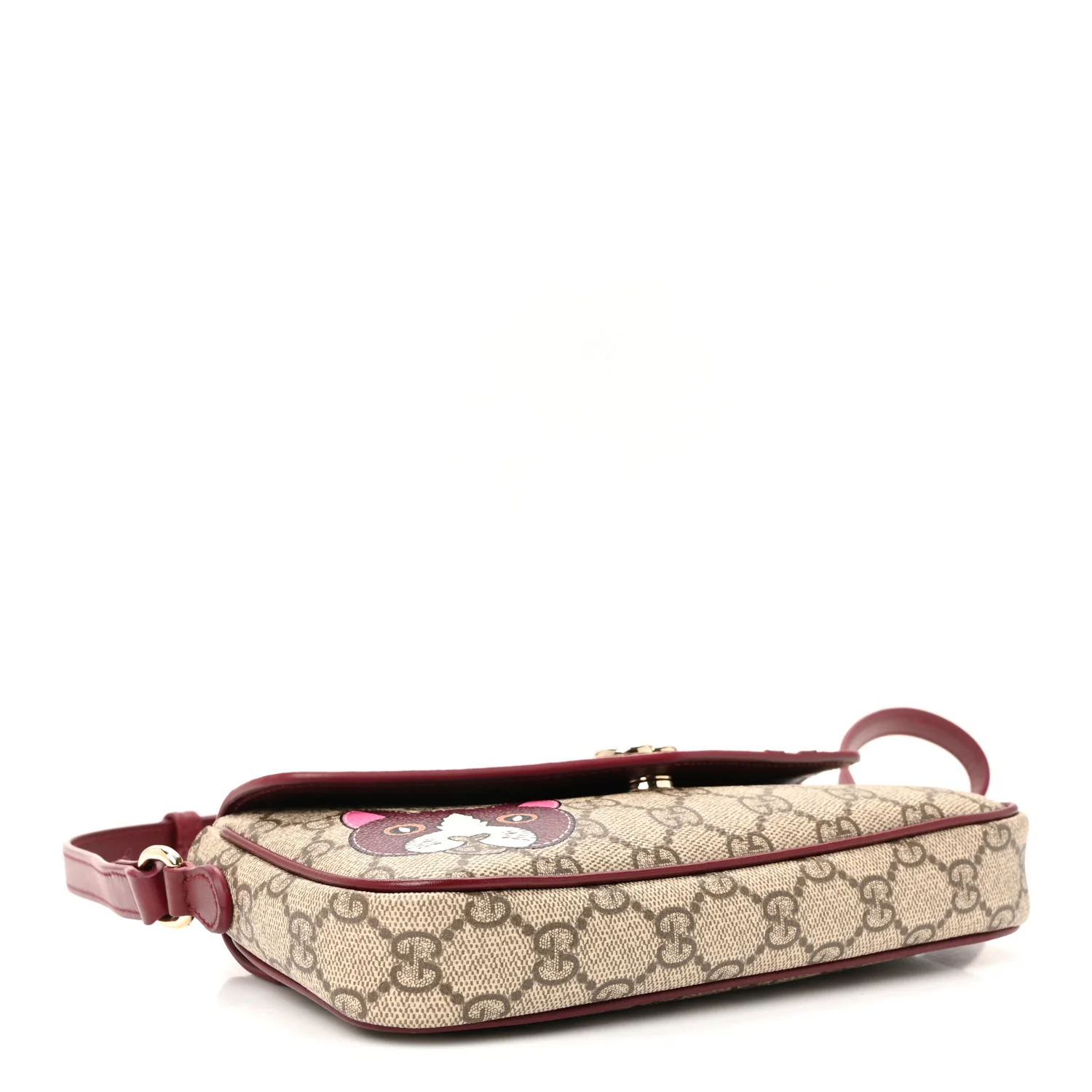 GG Supreme Monogram Cat Print Mini Shoulder Bag Beige Dark Brown - Image 4
