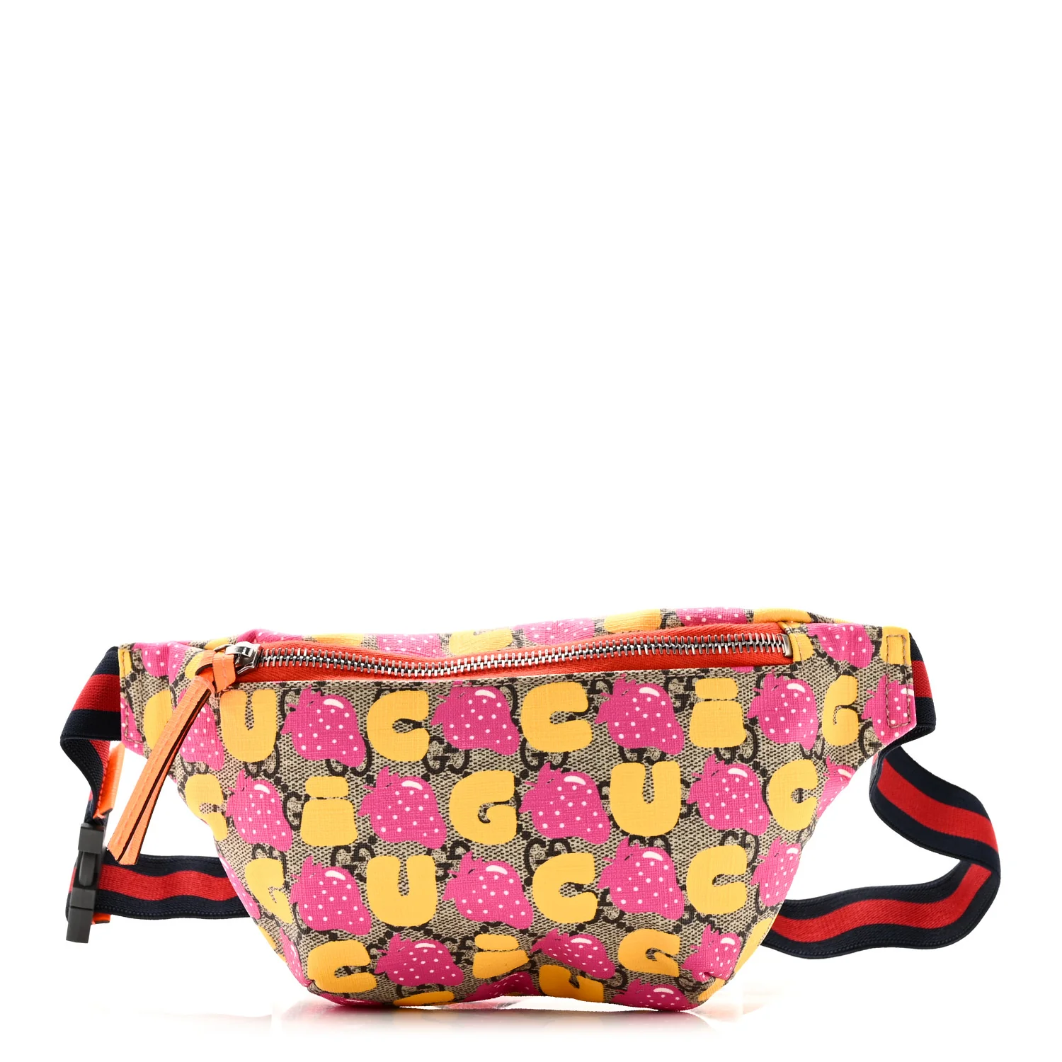 GG Supreme Monogram Childrens Strawberry Print Belt Bag Multicolor