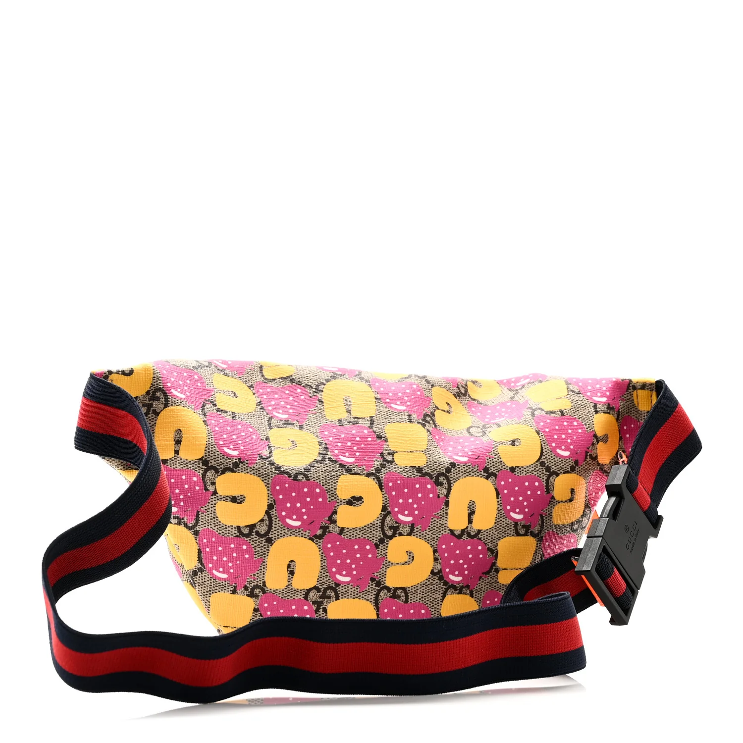 GG Supreme Monogram Childrens Strawberry Print Belt Bag Multicolor - Image 3