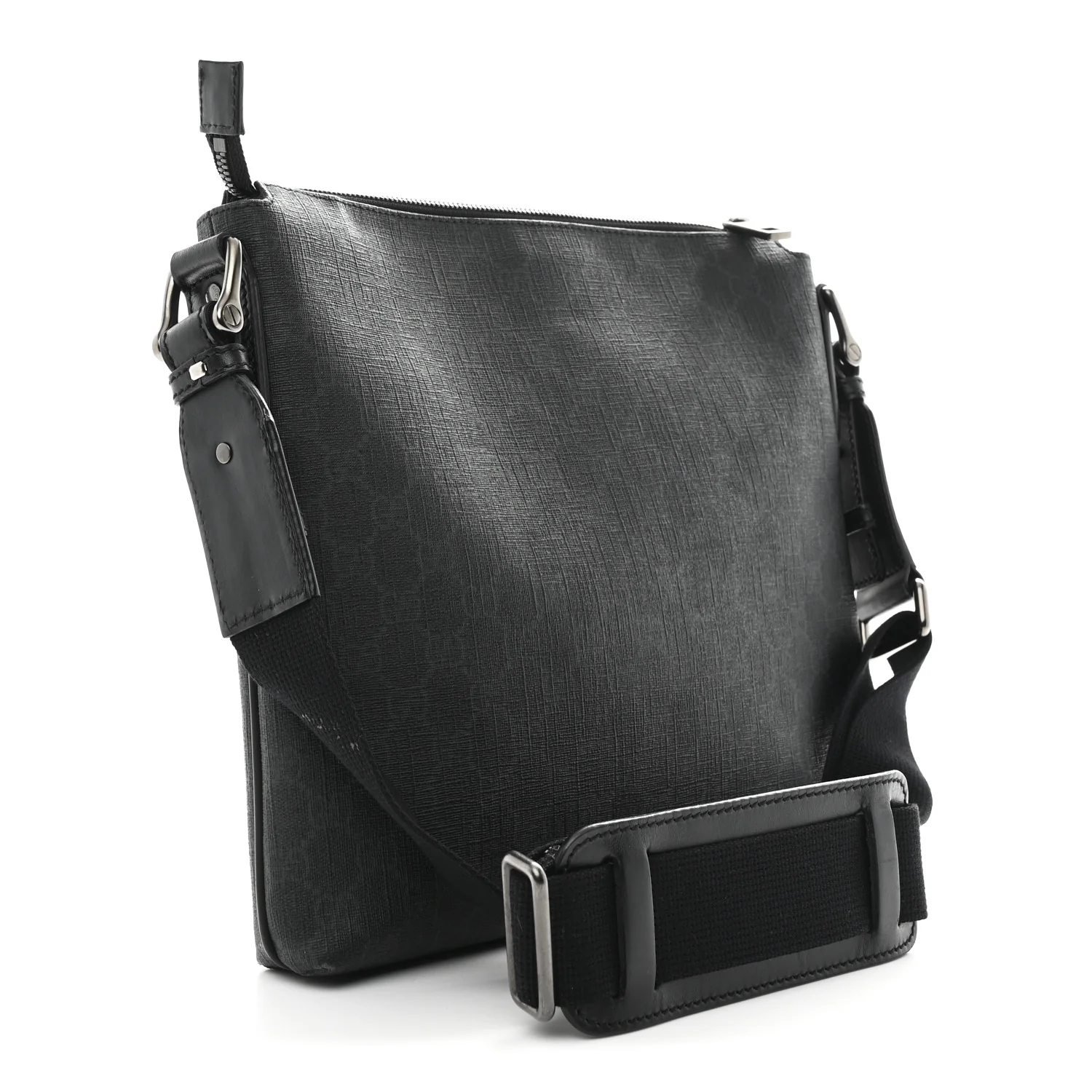 GG Supreme Monogram Crossbody Messenger Bag Black Grey - Image 3