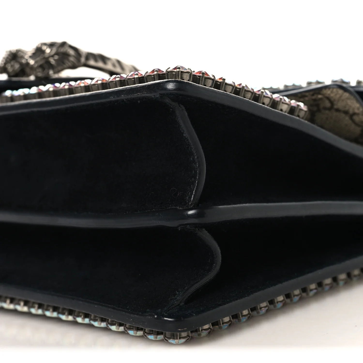 GG Supreme Monogram Crystal Small Dionysus Shoulder Bag Black - Image 10