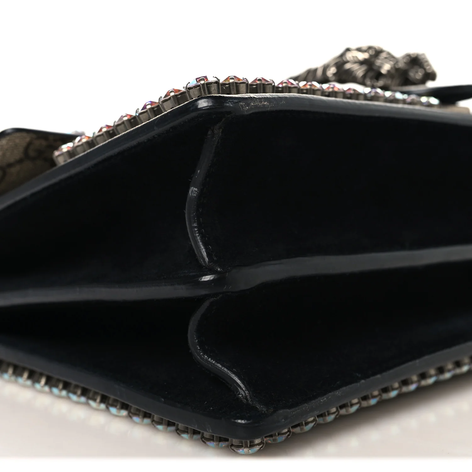 GG Supreme Monogram Crystal Small Dionysus Shoulder Bag Black - Image 9