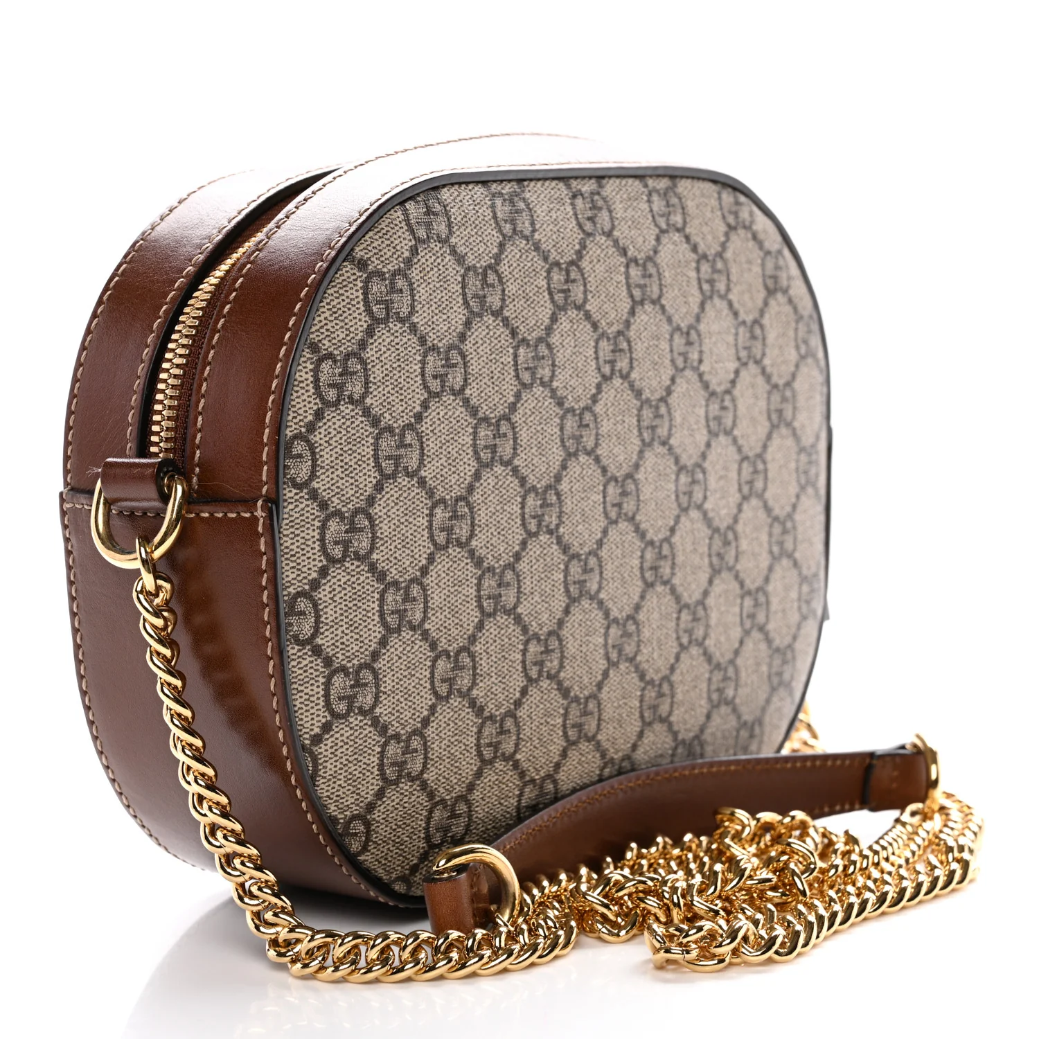GG Supreme Monogram Cuoio Toscano Mini Chain Shoulder Bag Beige Ebony Cuir - Image 3