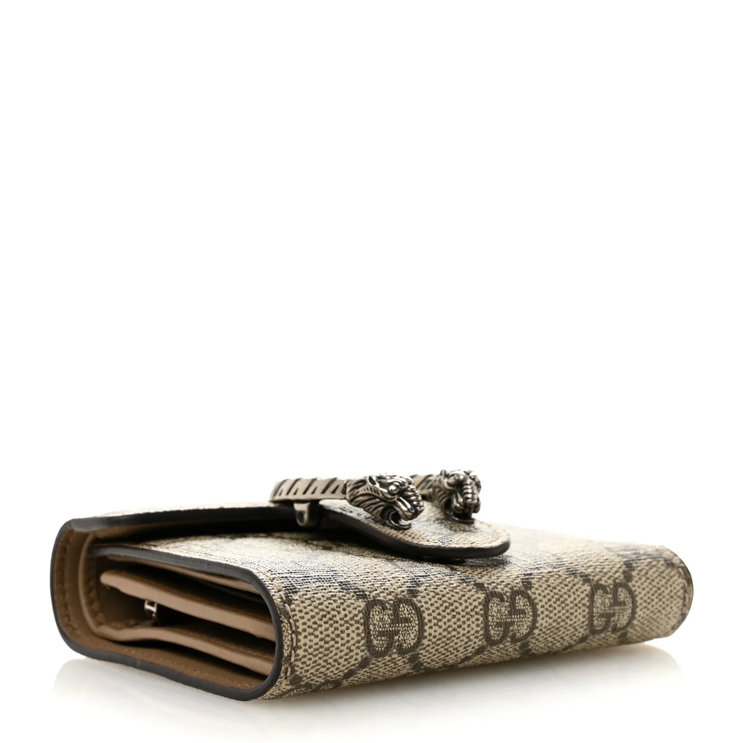GG Supreme Monogram Dionysus Card Case Wallet Beige Taupe - Image 4