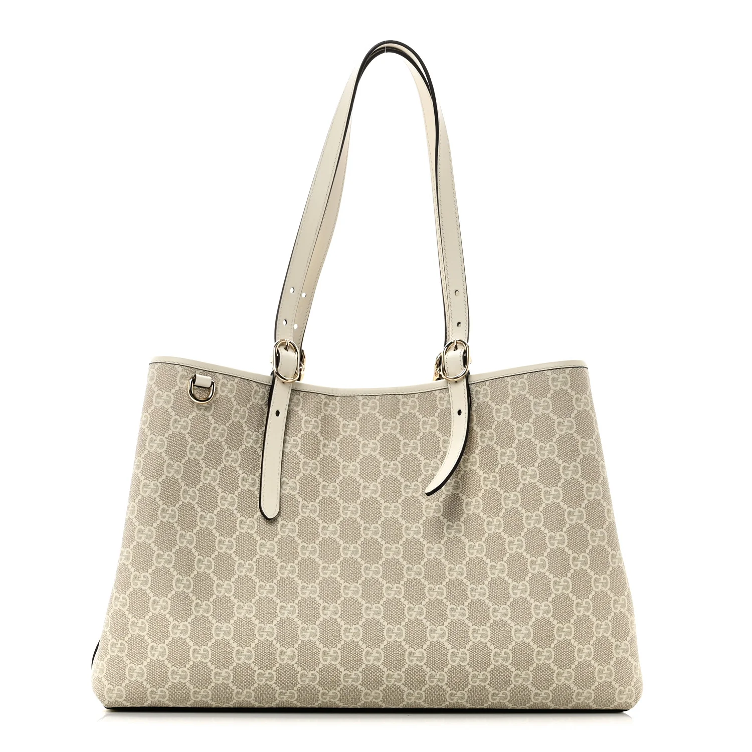 GG Supreme Monogram Emblem Large Tote Bag Mystic White Oatmeal