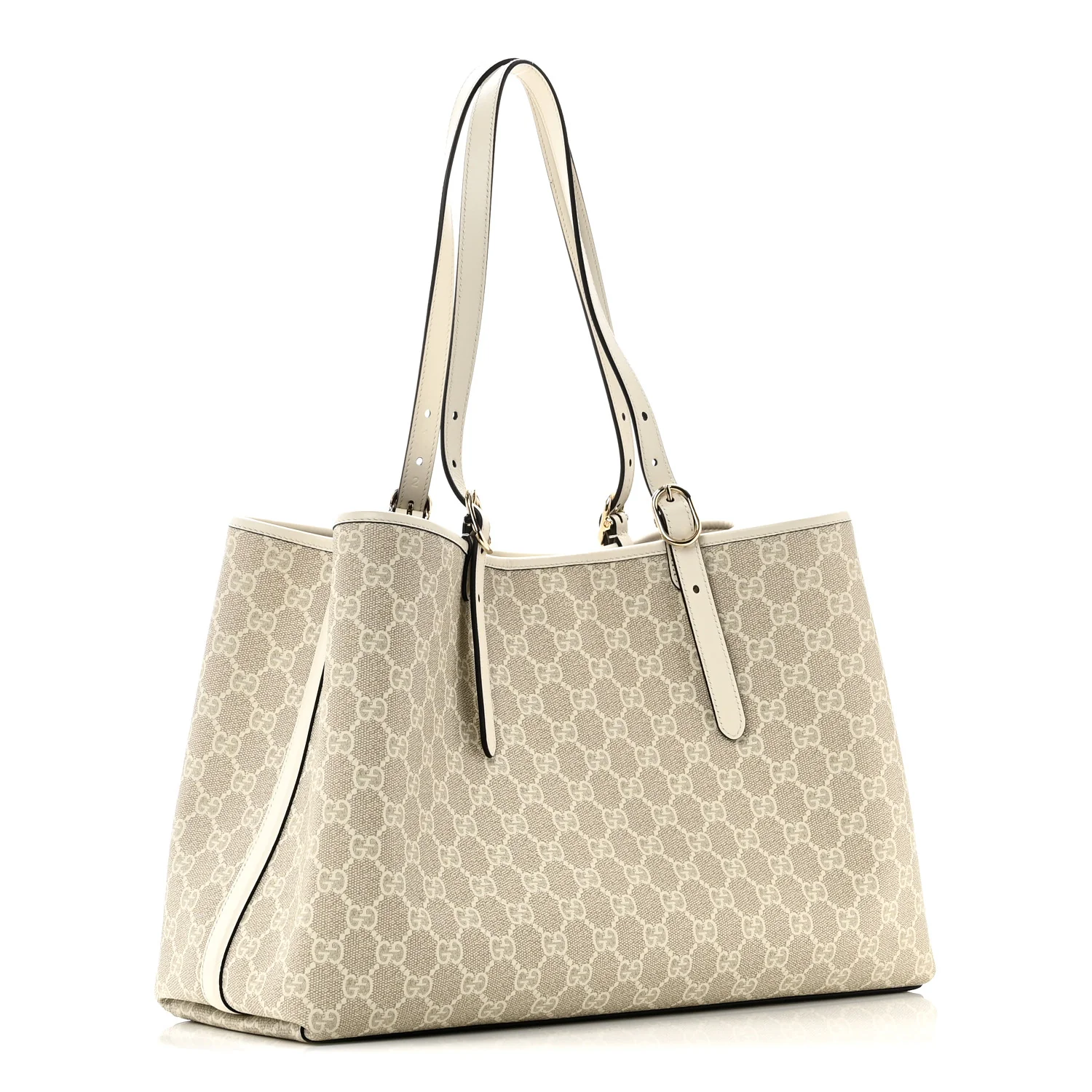 GG Supreme Monogram Emblem Large Tote Bag Mystic White Oatmeal - Image 3