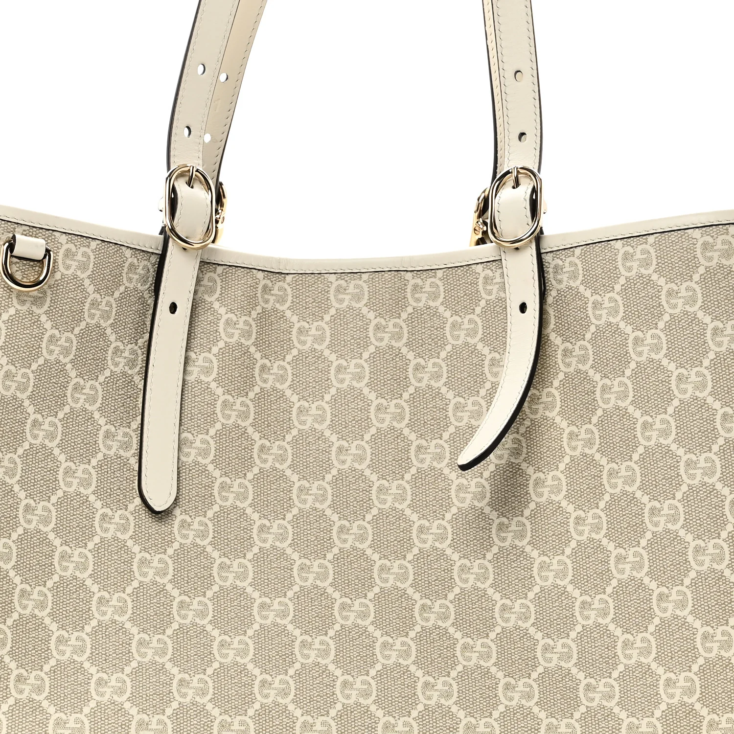 GG Supreme Monogram Emblem Large Tote Bag Mystic White Oatmeal - Image 8