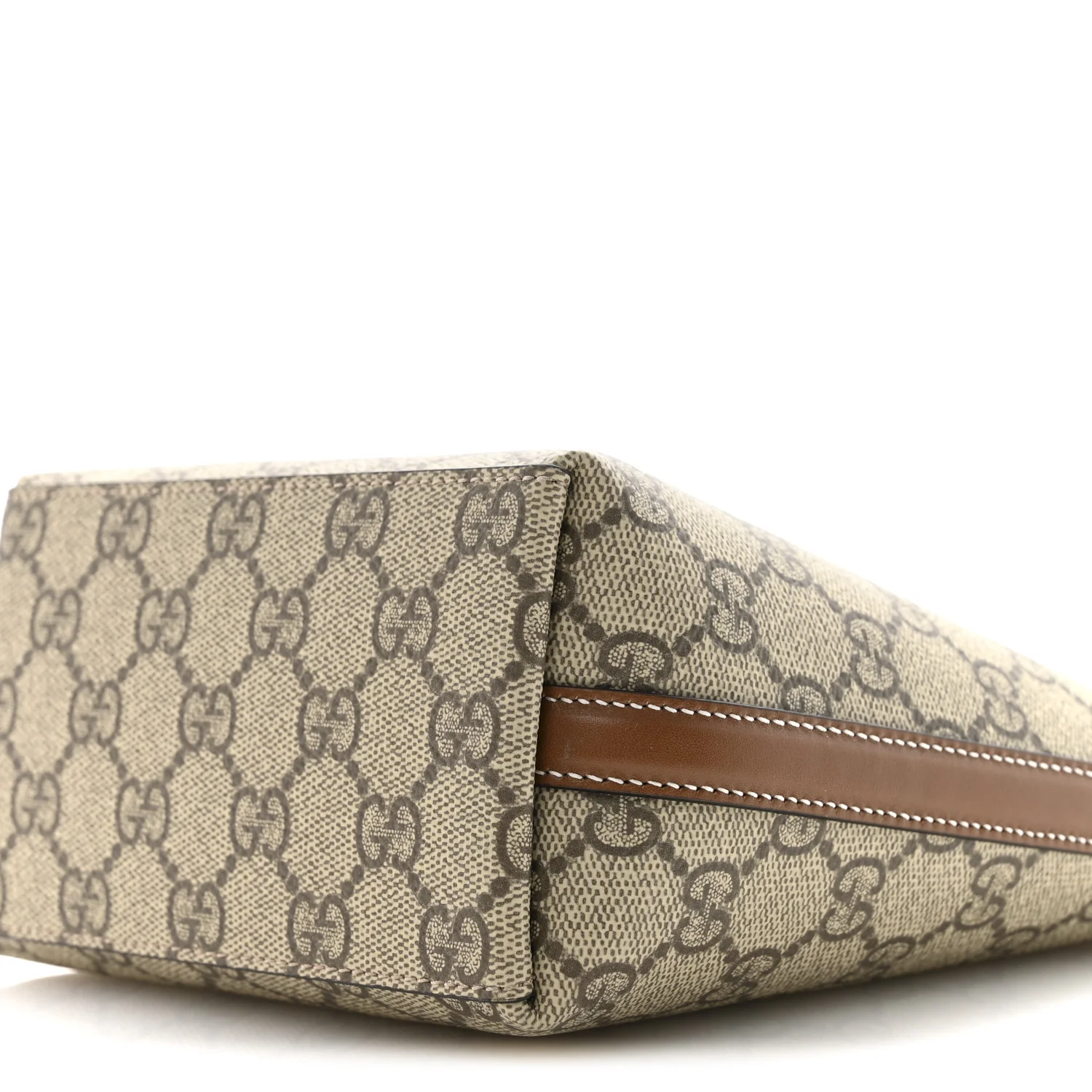 GG Supreme Monogram Emblem Nano Bucket Bag Beige Dark Brown - Image 10