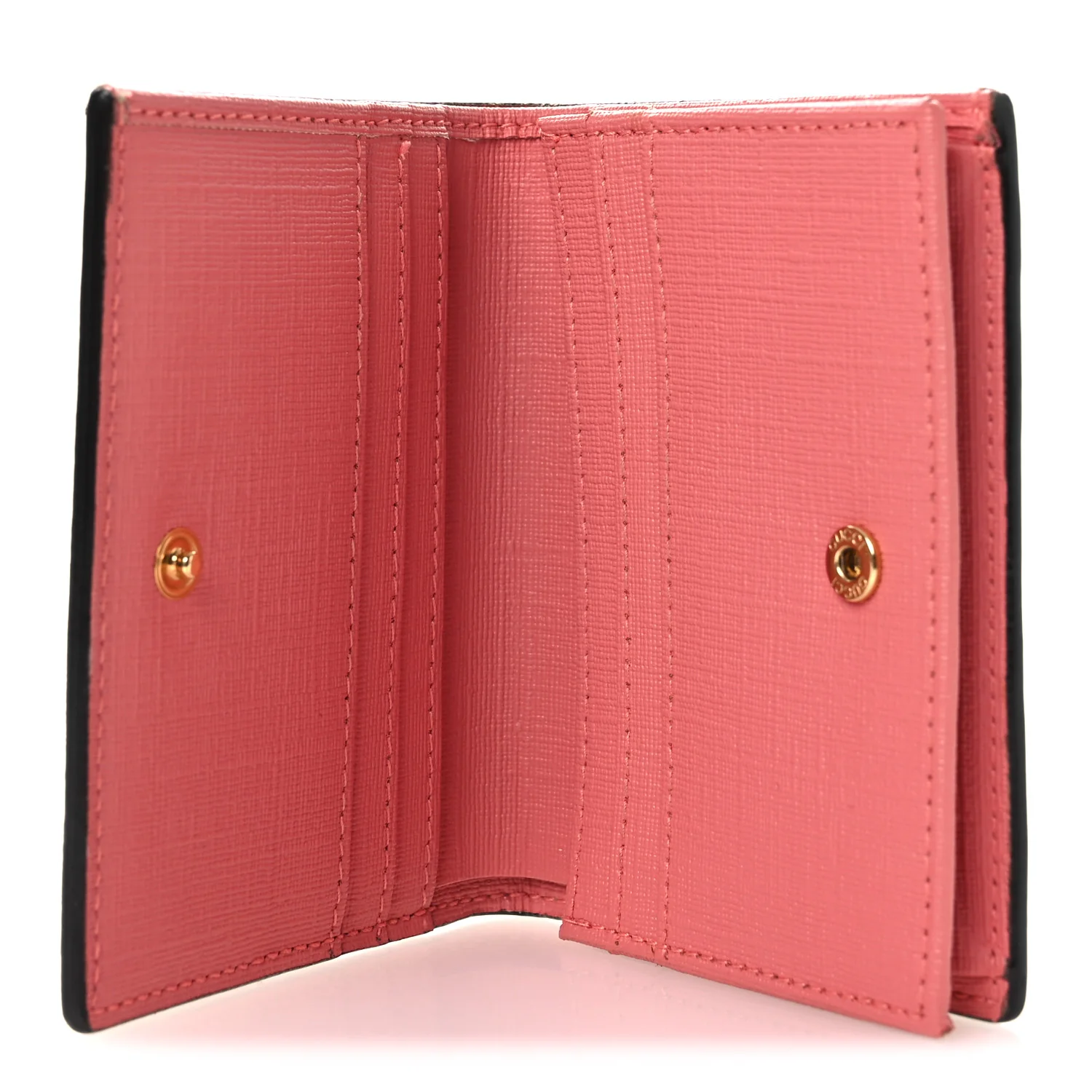 GG Supreme Monogram Face Embroidered Card Case Wallet Pink - Image 5