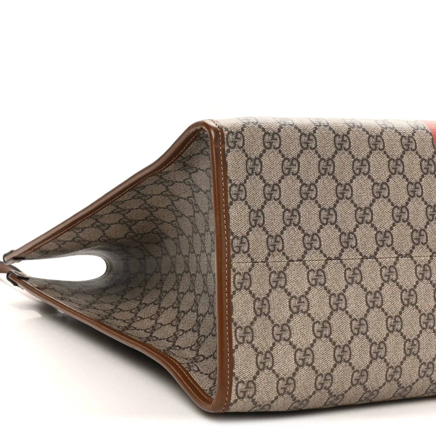 GG Supreme Monogram Fake/Not Large Retro Interlocking G Tote Bag Beige Brown Sugar - Image 9