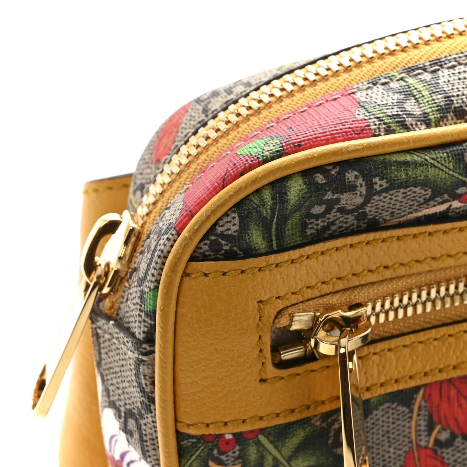 GG Supreme Monogram Flora Medium Ophidia Belt Bag Beige Multicolor Crop - Image 11