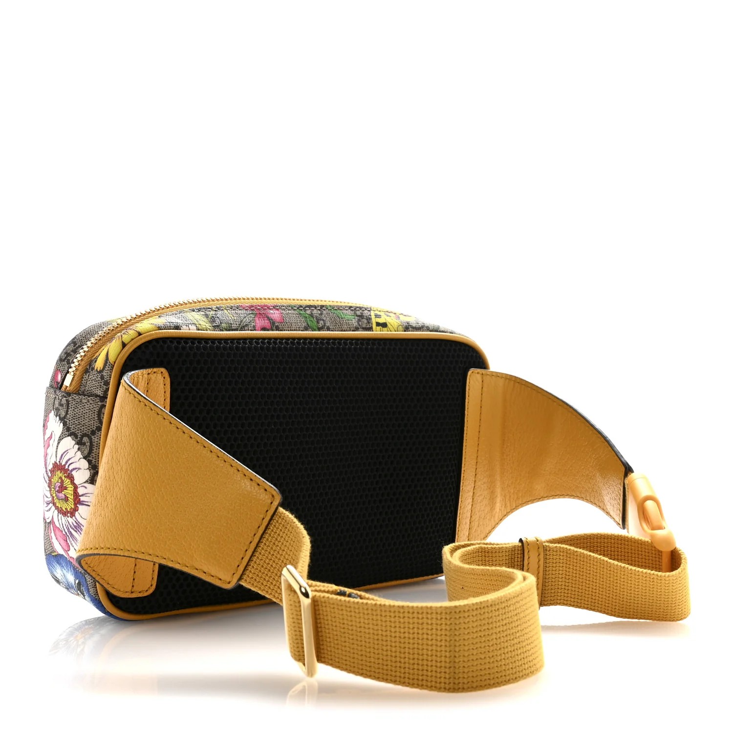 GG Supreme Monogram Flora Medium Ophidia Belt Bag Beige Multicolor Crop - Image 3