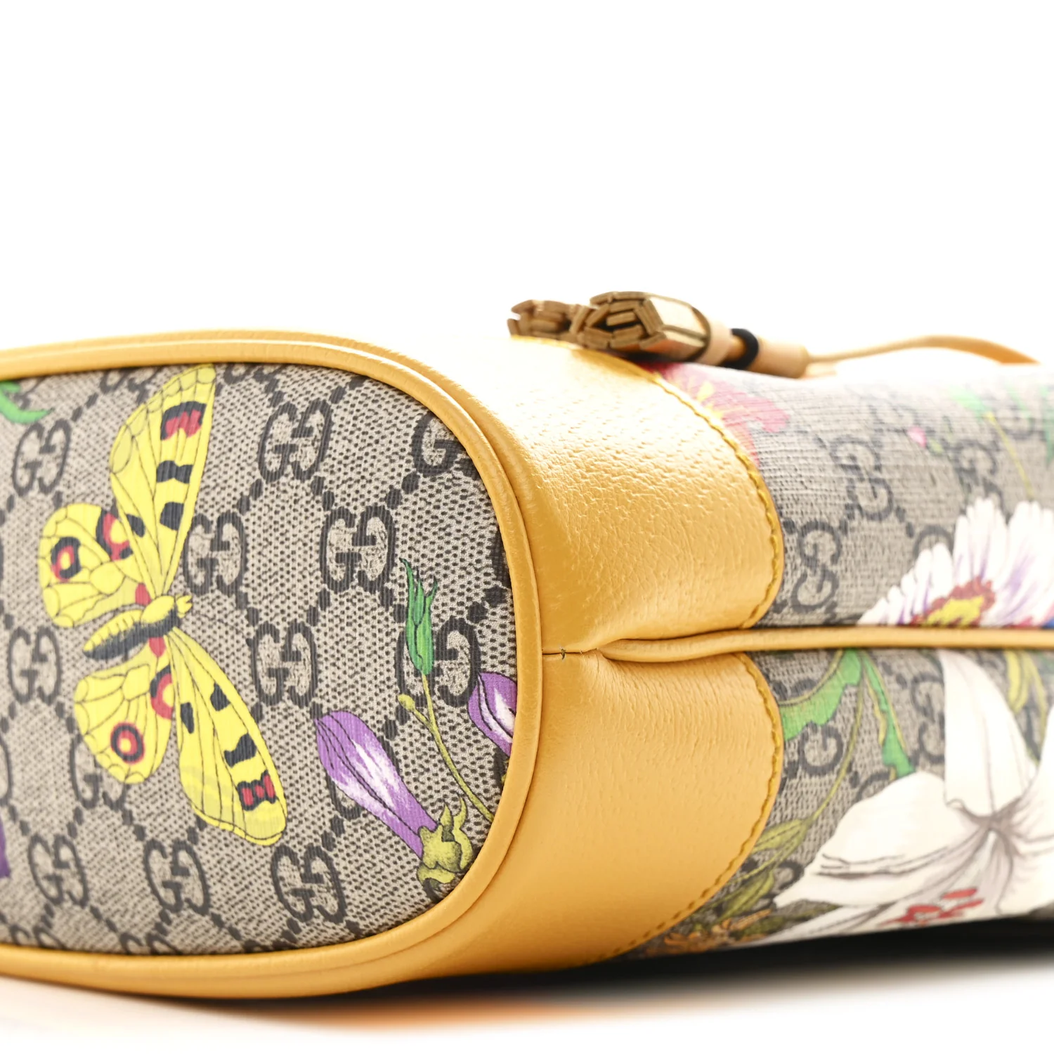 GG Supreme Monogram Flora Small Ophidia Bucket Bag Beige Multicolor Crop - Image 10
