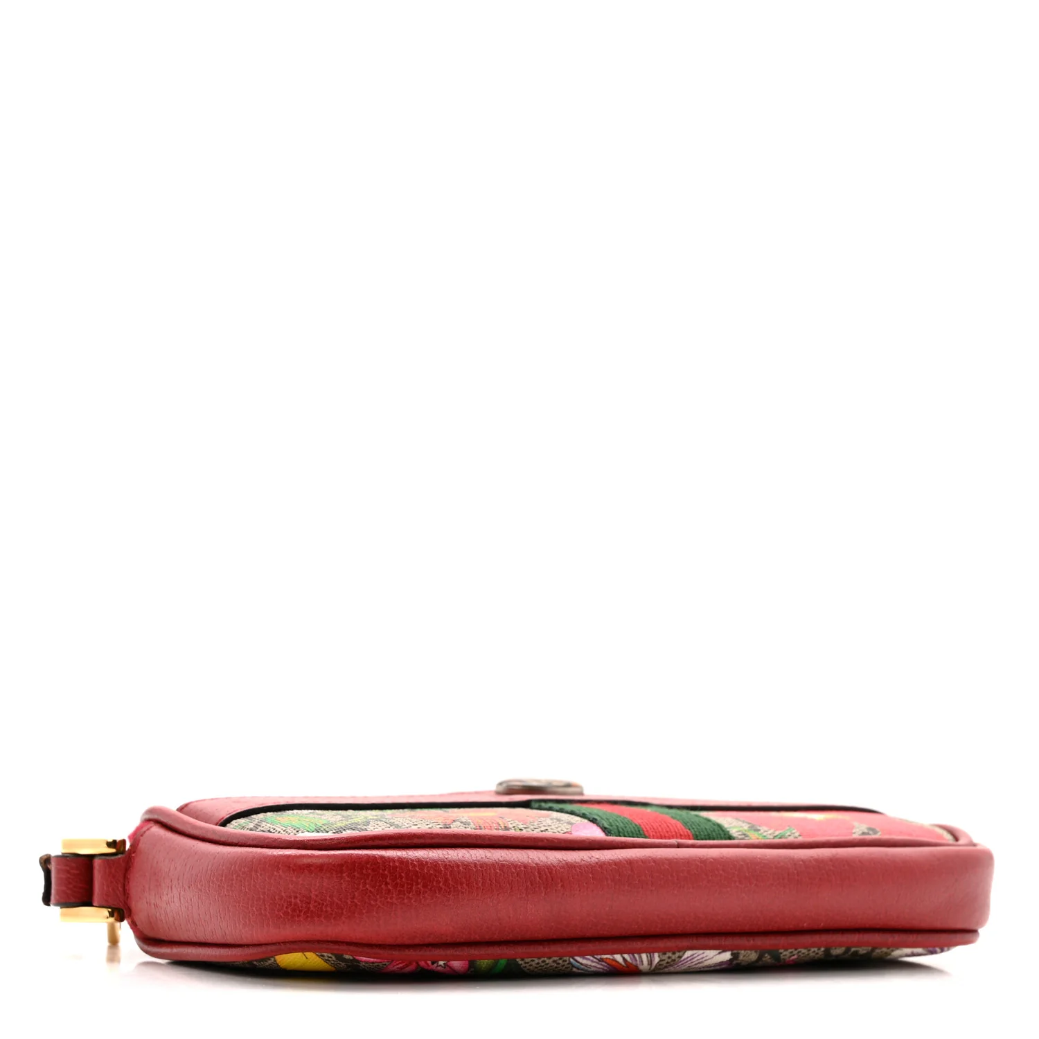 GG Supreme Monogram Flora Web Ophidia Wristlet Bag Red - Image 4