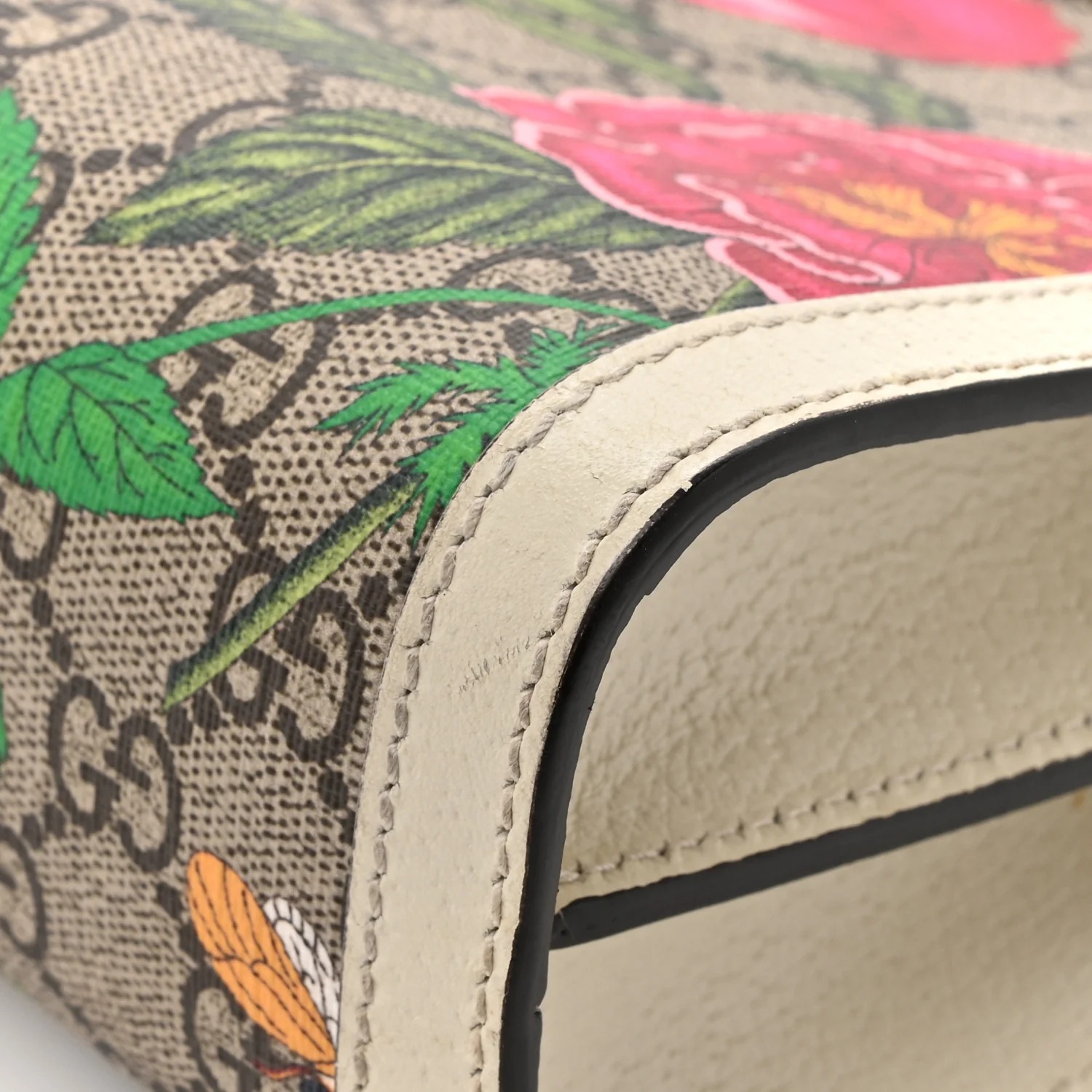 GG Supreme Monogram Flora Web Small Ophidia Chain Shoulder Bag White - Image 12