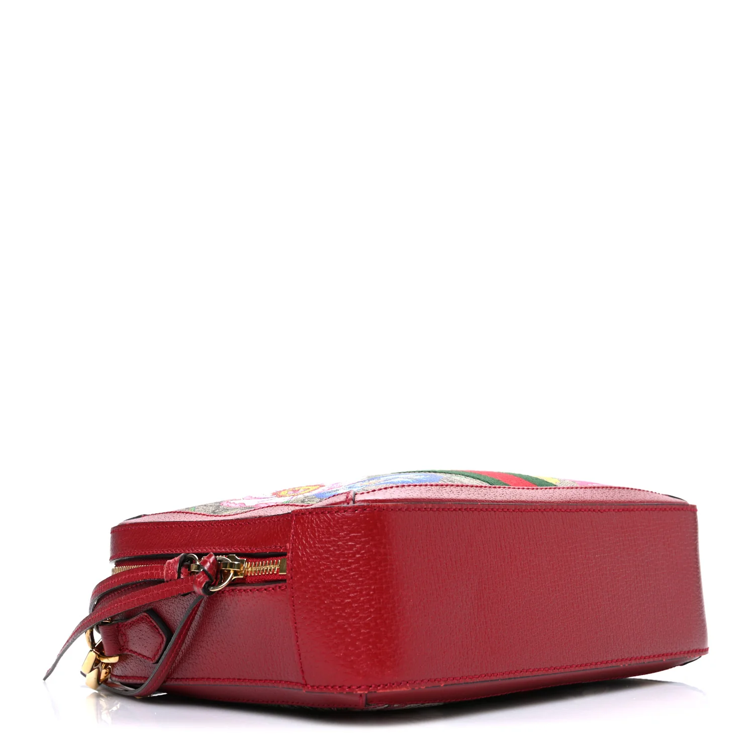 GG Supreme Monogram Flora Web Small Ophidia Top Handle Shoulder Bag Hibiscus Red - Image 4