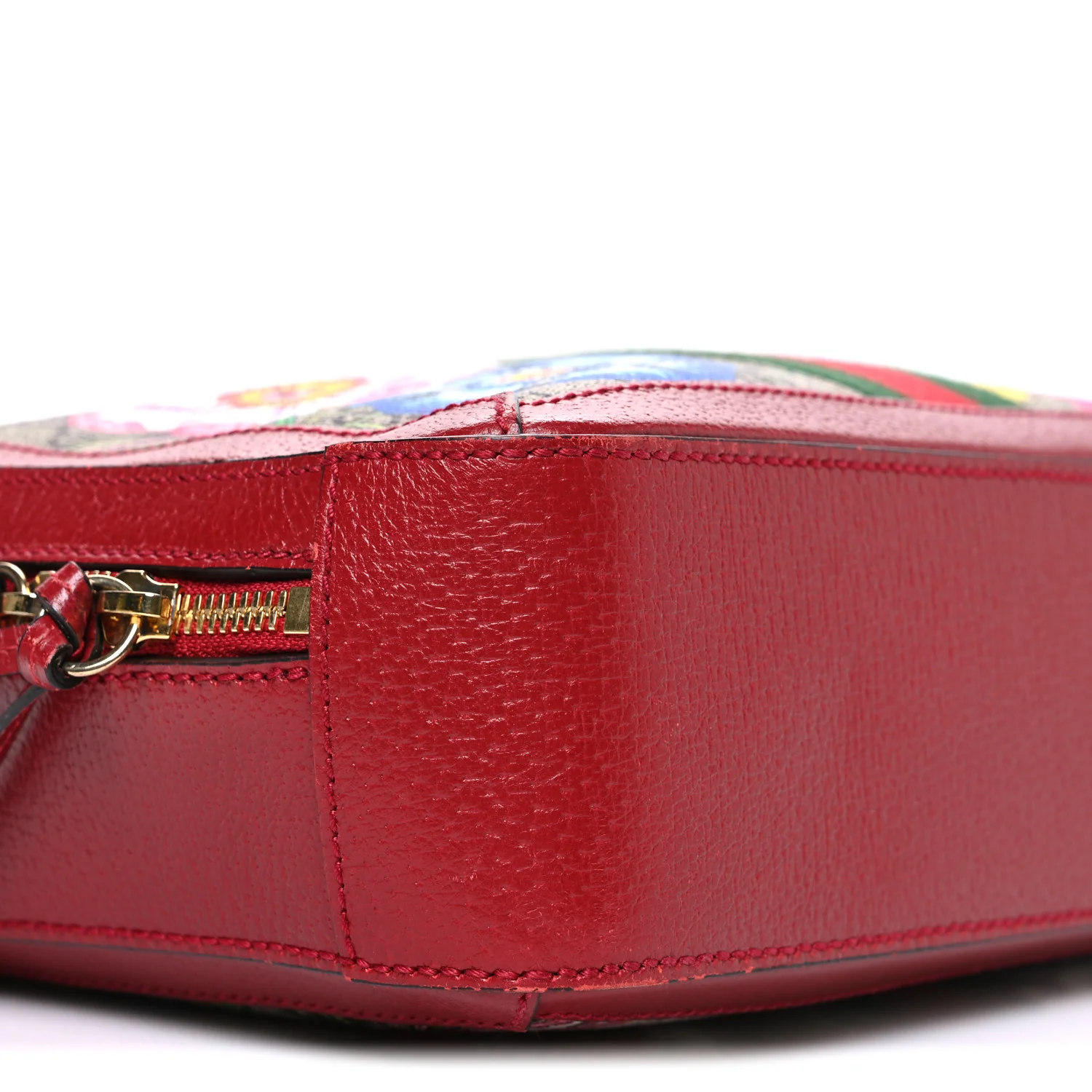 GG Supreme Monogram Flora Web Small Ophidia Top Handle Shoulder Bag Hibiscus Red - Image 9