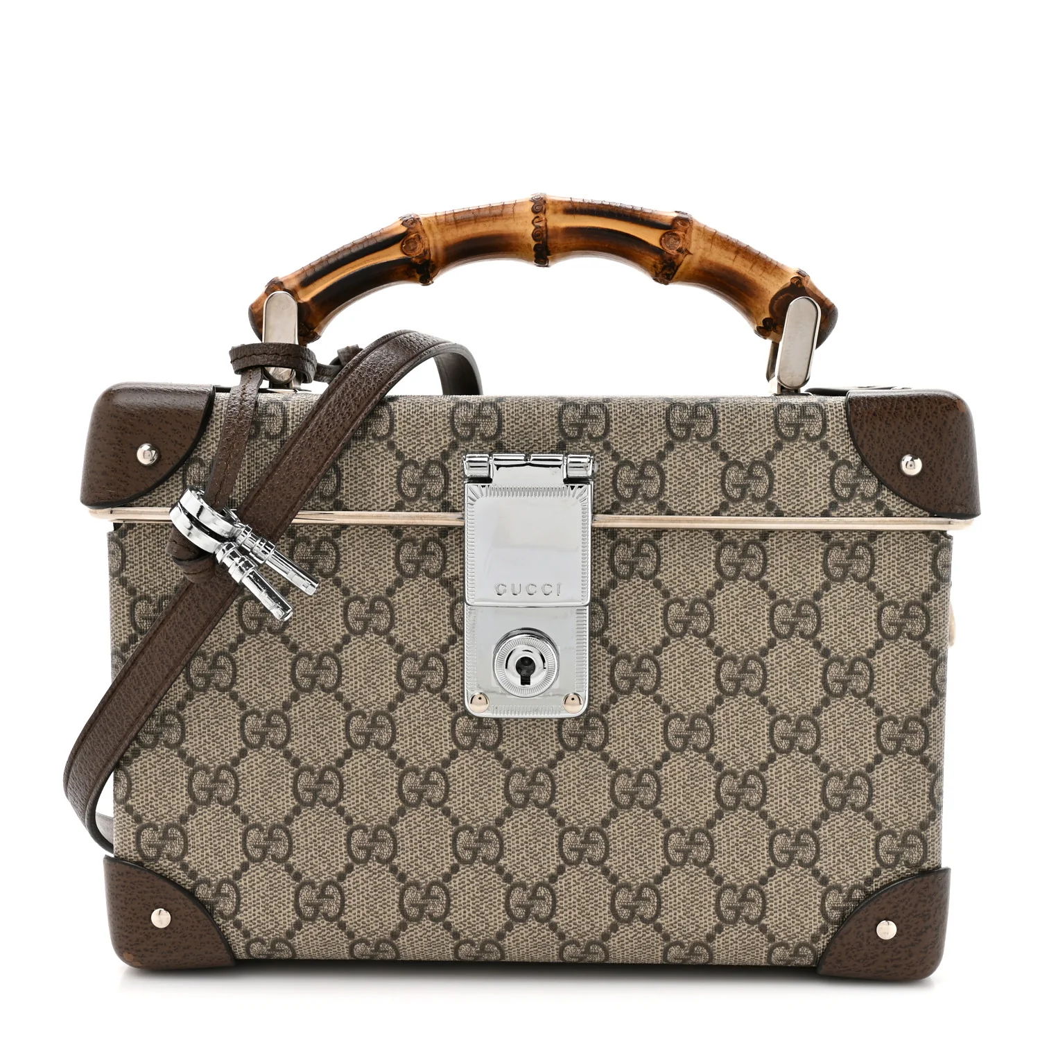 GG Supreme Monogram Globe-Trotter Beauty Case Brown