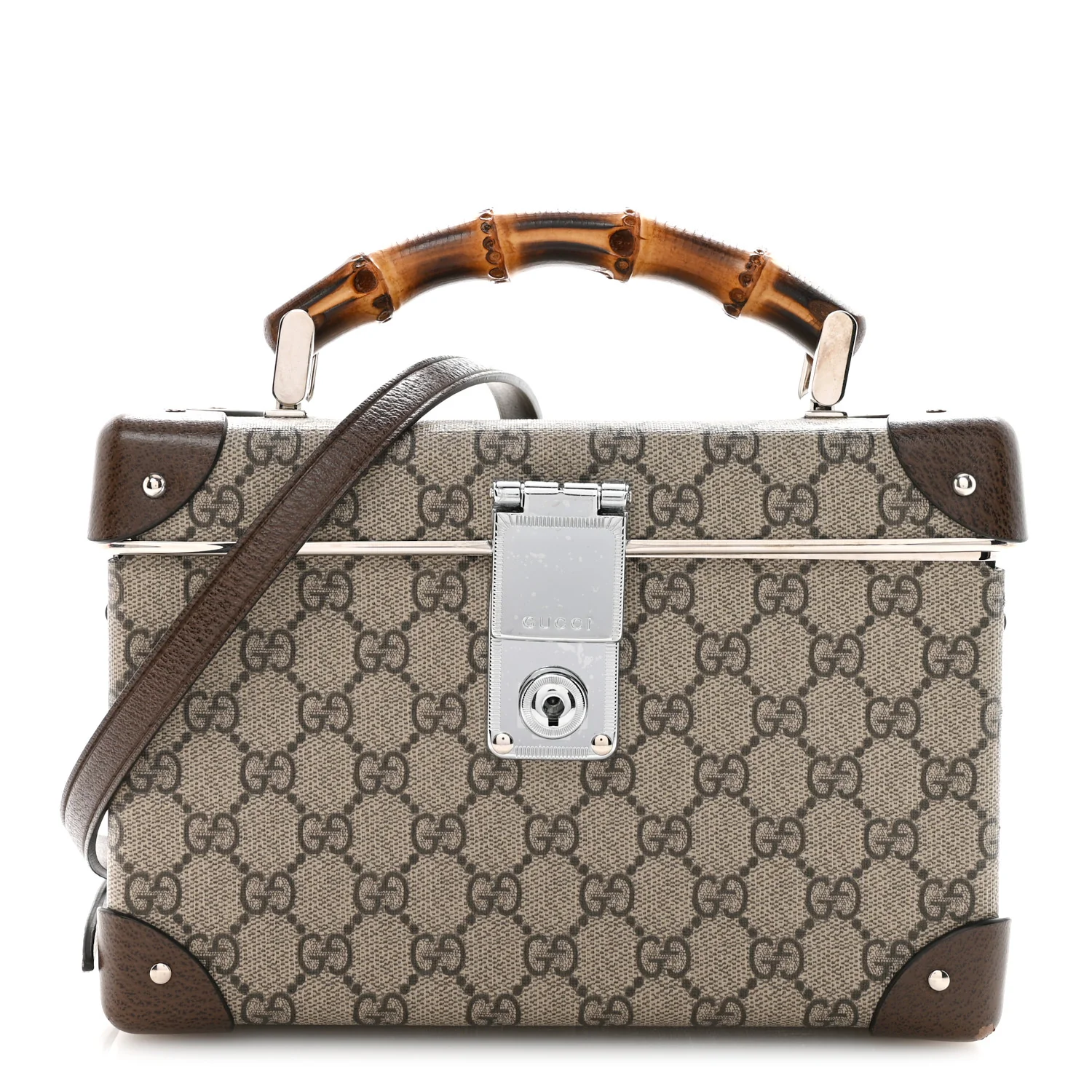 GG Supreme Monogram Globe-Trotter Beauty Case Brown
