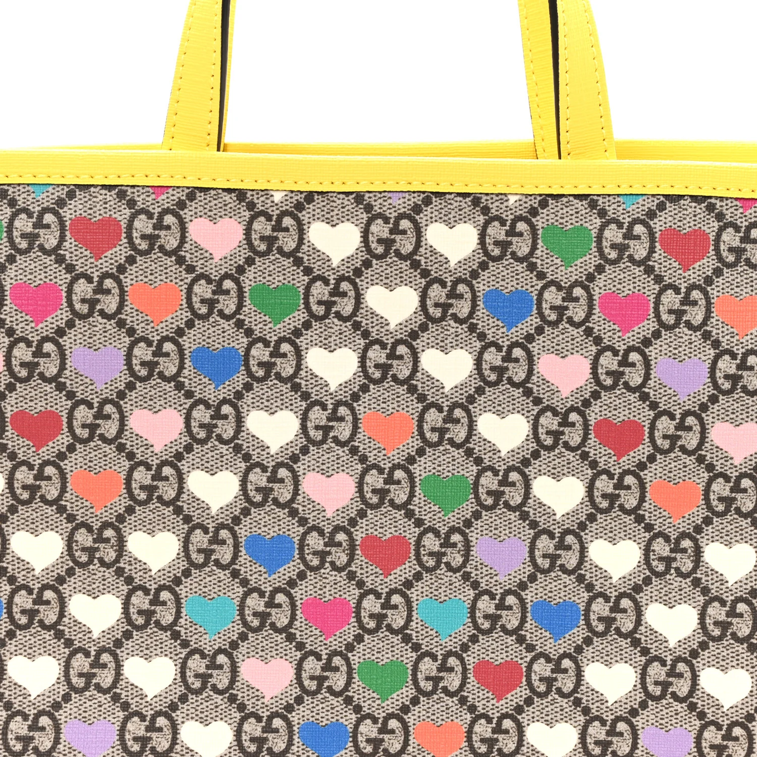 GG Supreme Monogram Hearts Childrens Tote Beige Ebony Multicolor Freesia - Image 8