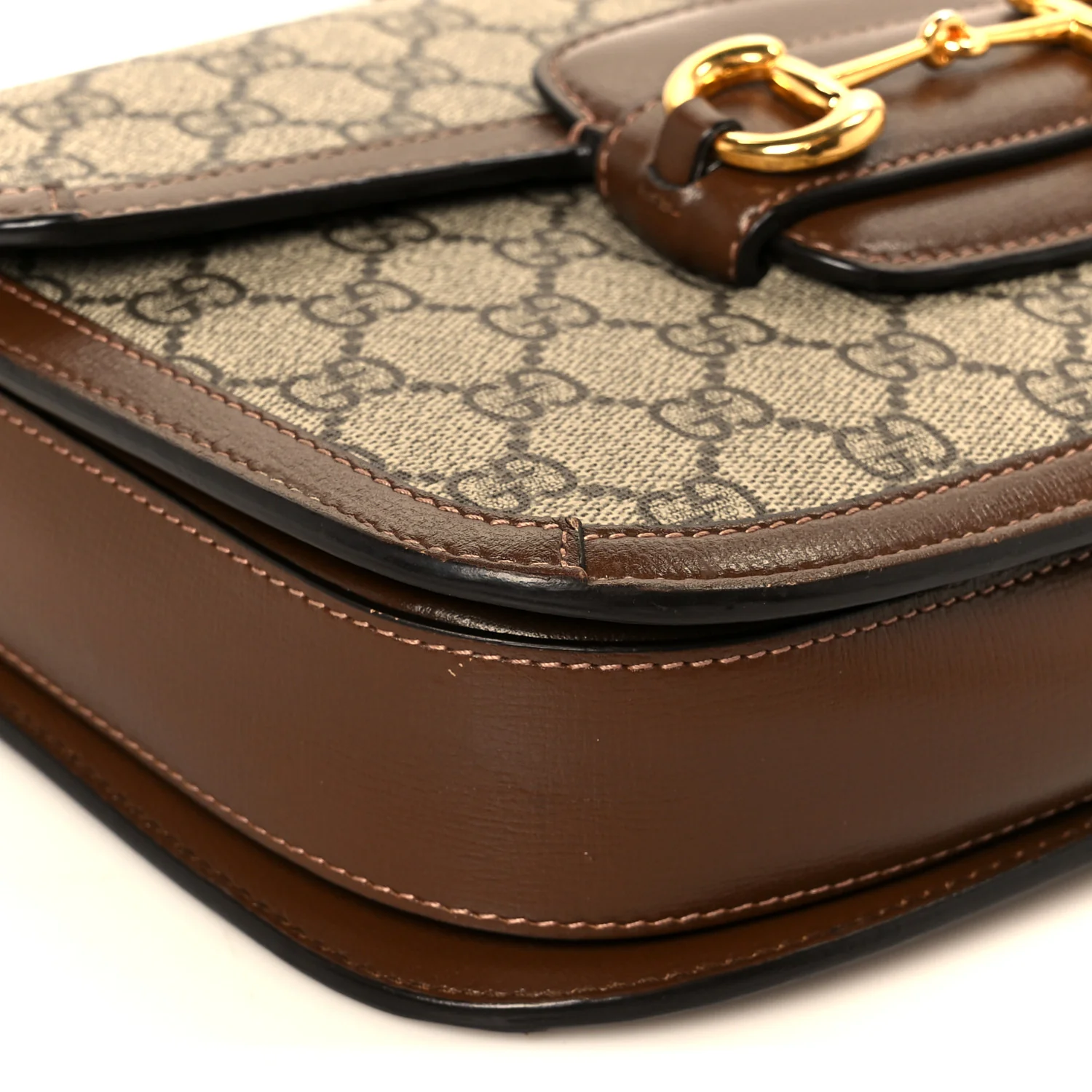 GG Supreme Monogram Horsebit 1955 Shoulder Bag Beige Brown Sugar - Image 10
